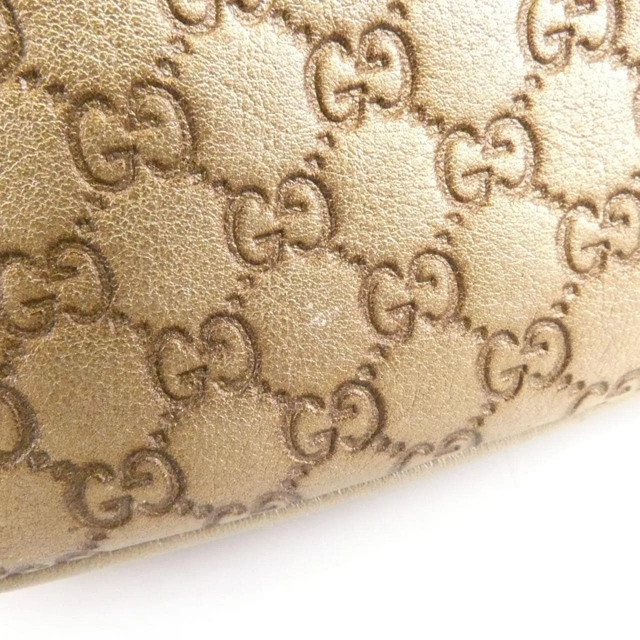 GUCCI 309538 Shoulder Leather 金色 皮革 中古品B - 縮圖 3