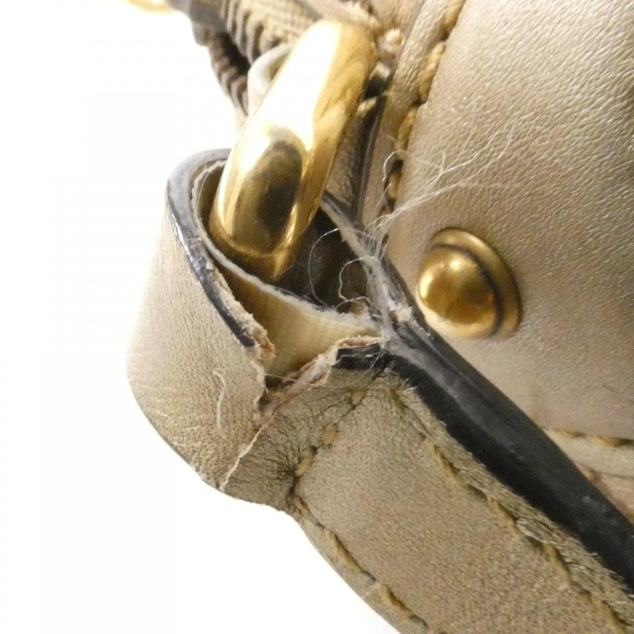 GUCCI 309538 Shoulder Leather 金色 皮革 中古品B - 縮圖 7