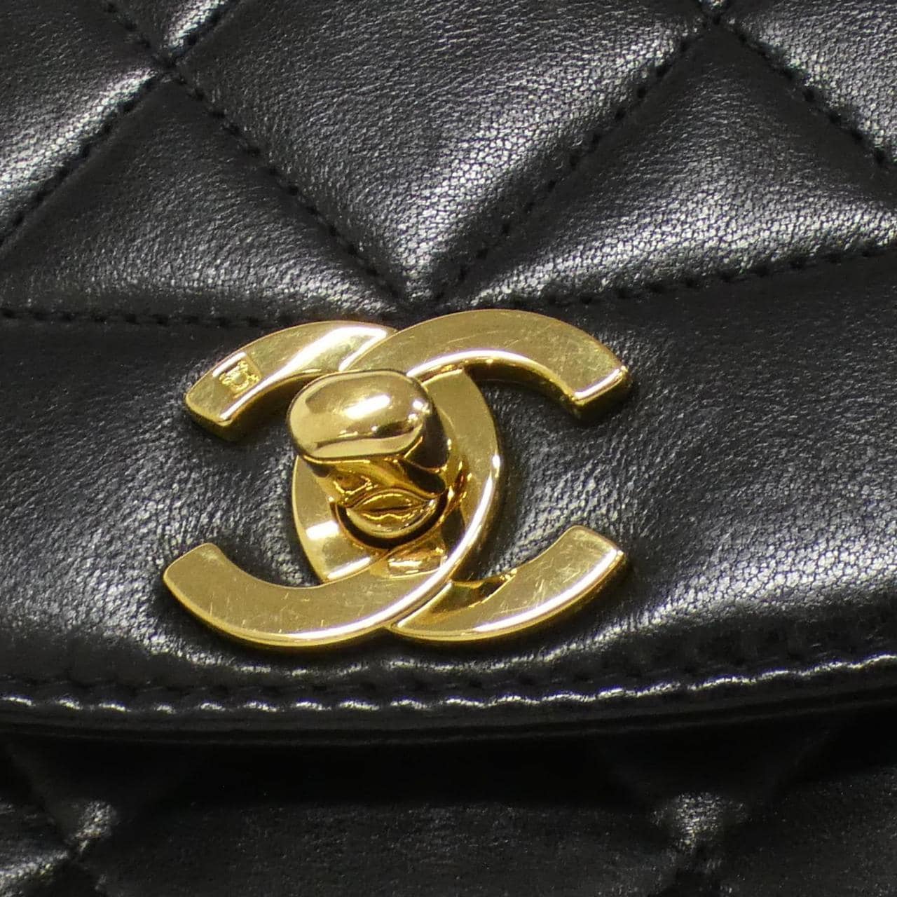 CHANEL 01164 Shoulder Lambskin 黑色 羊皮 中古品B - 縮圖 4