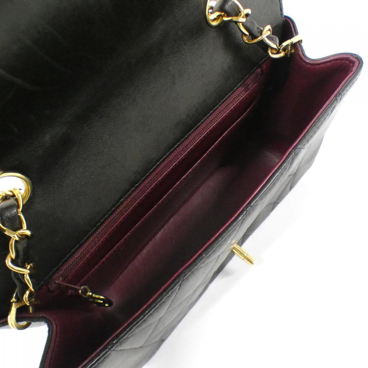 CHANEL 01164 Shoulder Lambskin 黑色 羊皮 中古品B - 縮圖 9