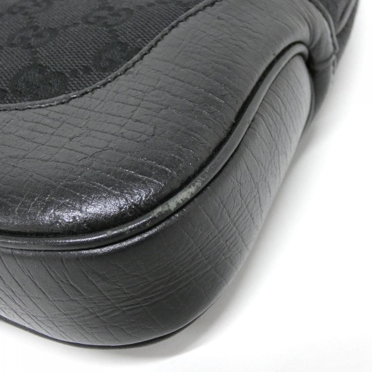 GUCCI 00963 Shoulder Bag Canvas Black Canvas - Thumbnail 3