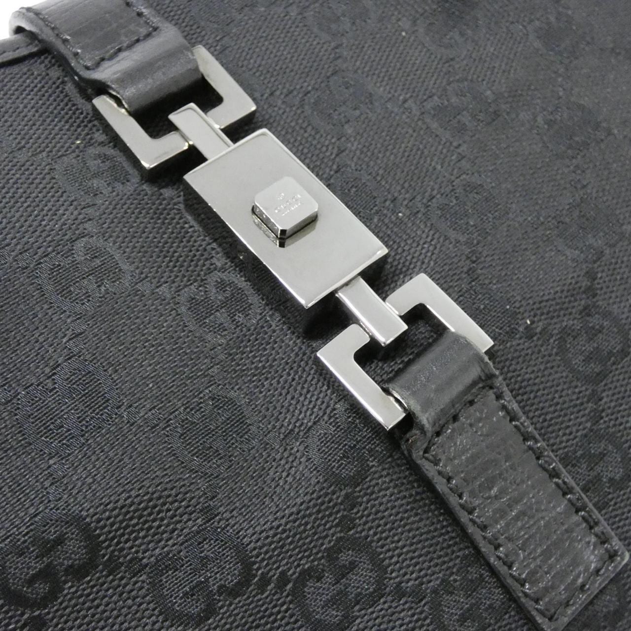 GUCCI 00963 Shoulder Bag Canvas Black Canvas - Thumbnail 4