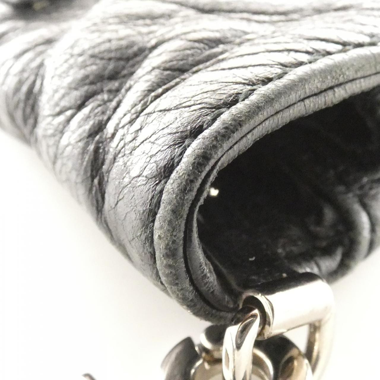 BALENCIAGA 327079 D94IN Shoulder Bag Lambskin Black Lambskin - Thumbnail 4