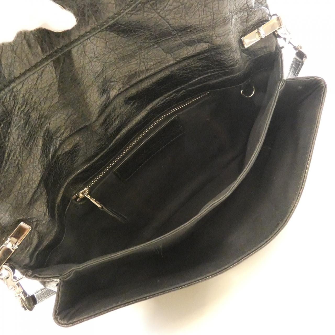 BALENCIAGA 327079 D94IN Shoulder Bag Lambskin Black Lambskin - Thumbnail 8