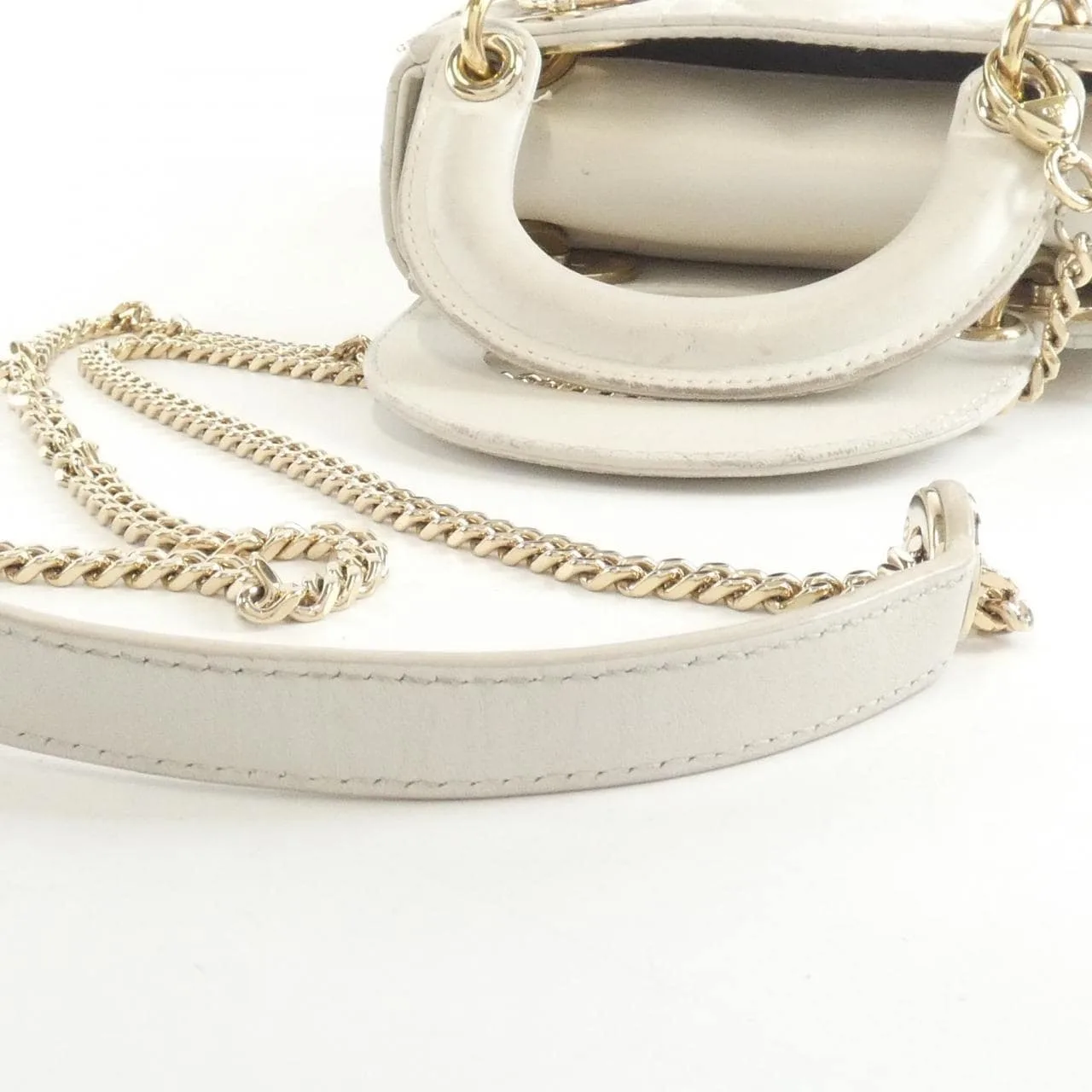 DIOR Lady Dior Handbag Leather White Leather - Thumbnail 7