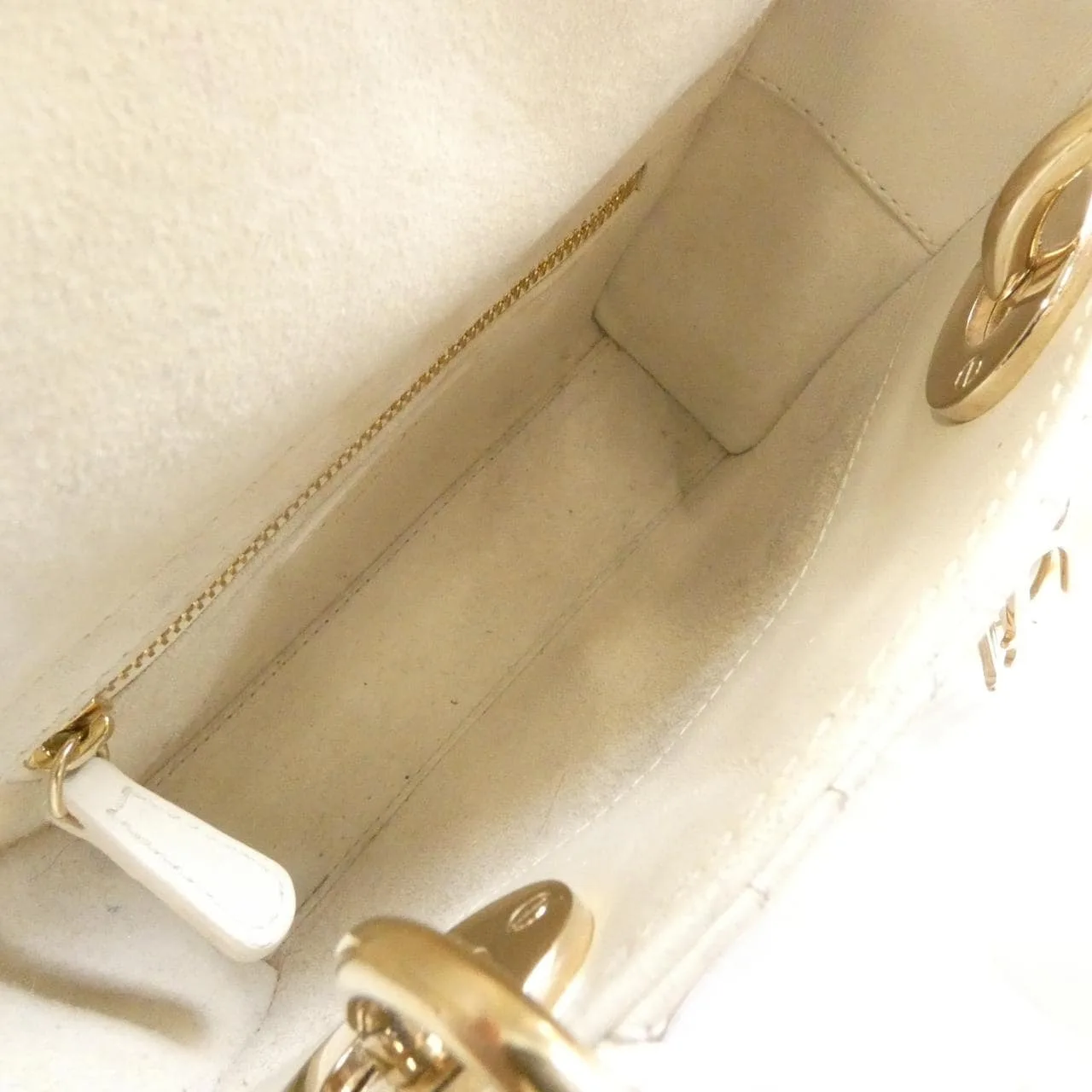 DIOR Lady Dior Handbag Leather White Leather - Thumbnail 9