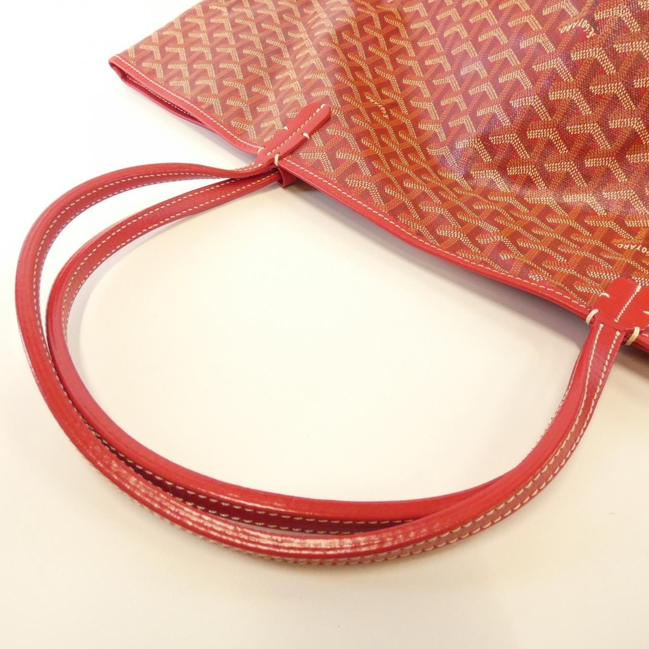 GOYARD Saint Louis AMA LOUIS PM Bag Canvas 紅色 帆布 中古品A - 縮圖 6
