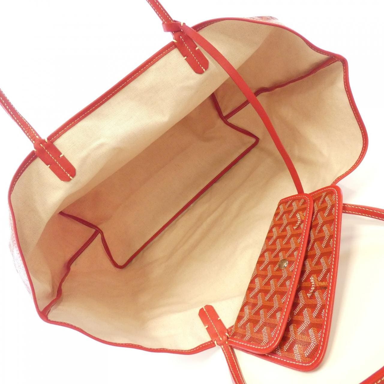 GOYARD Saint Louis AMA LOUIS PM Bag Canvas 紅色 帆布 中古品A - 縮圖 7