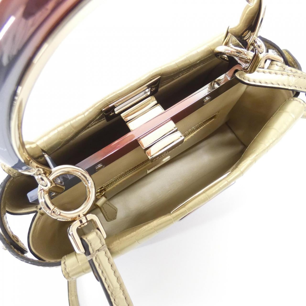 FENDI Peekaboo 8BN244 AJPQ Bag Crocodile Black Crocodile - Thumbnail 8