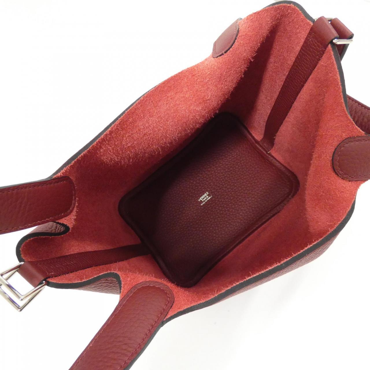 HERMES HERMÈS Picotin 056289CK Bag Clemence Rouge Clemence 皮 中古品A - 縮圖 6