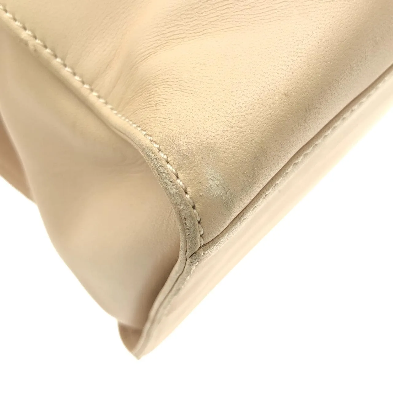 LOEWE Handbag Leather Beige Leather Rank A - Thumbnail 3