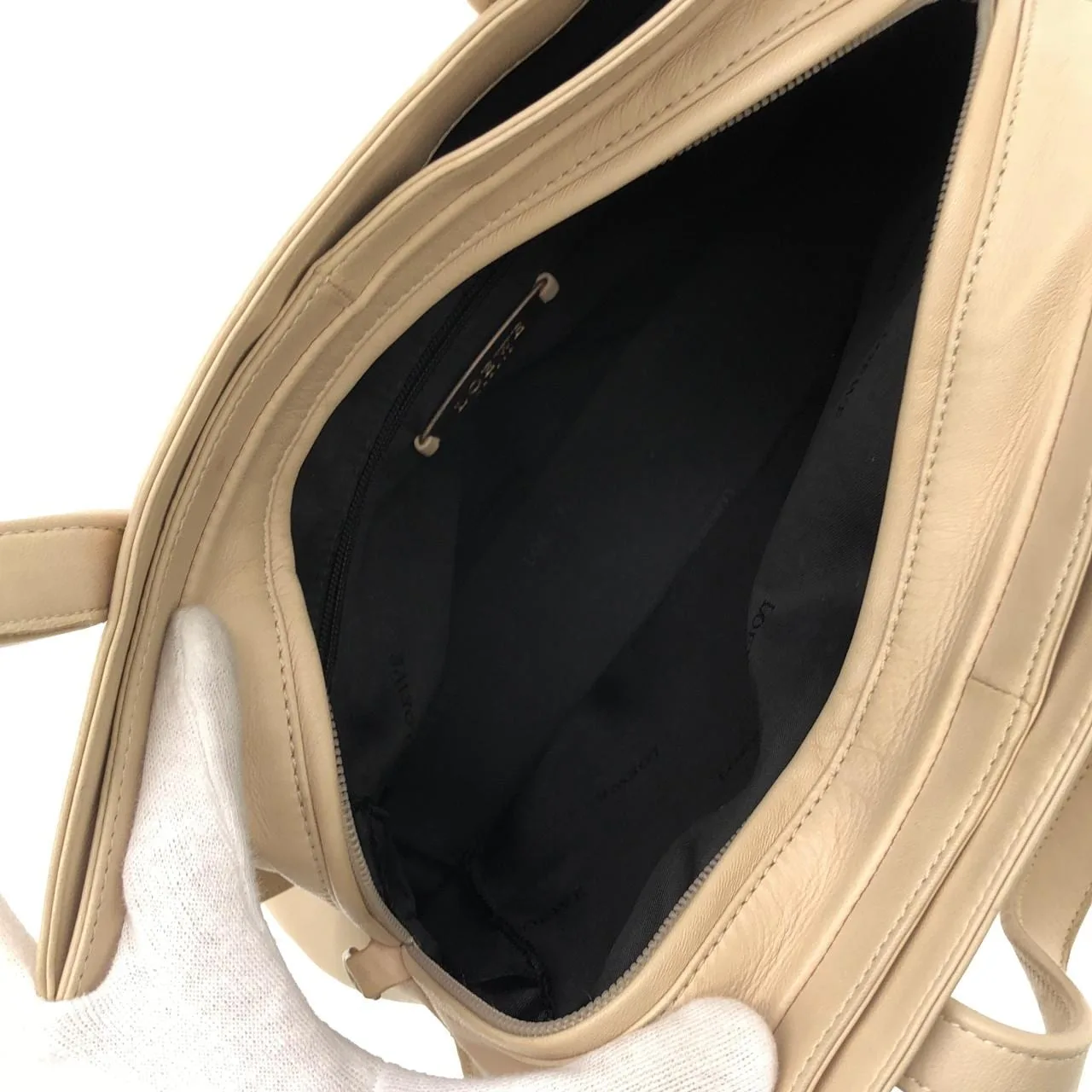 LOEWE Handbag Leather Beige Leather Rank A - Thumbnail 8