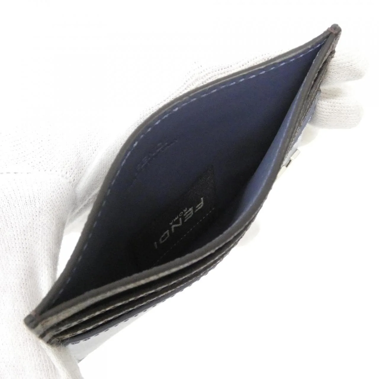 FENDI 7M0164 AFF2 Card Case Canvas Black Canvas Rank A - Thumbnail 4