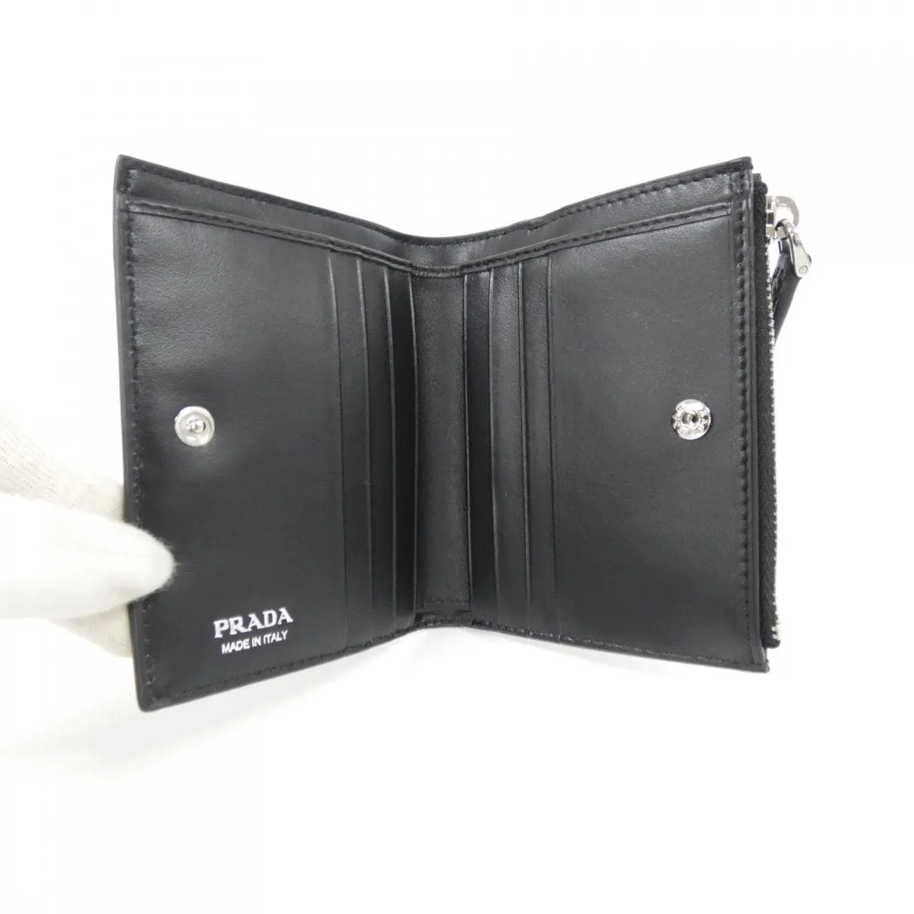 PRADA 1ML050 Wallet Black Rank A - Thumbnail 6