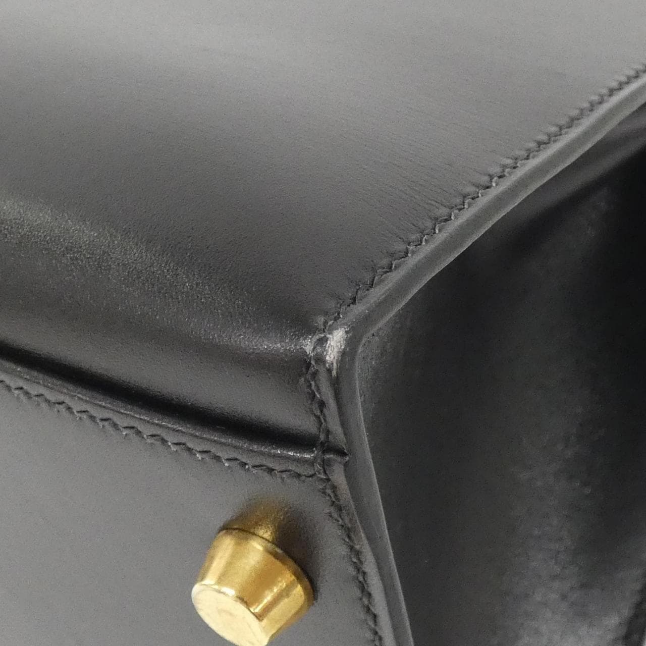 HERMES HERMÈS Kelly 001858CC Bag Box Calf Black Box Calf Leather - Thumbnail 3