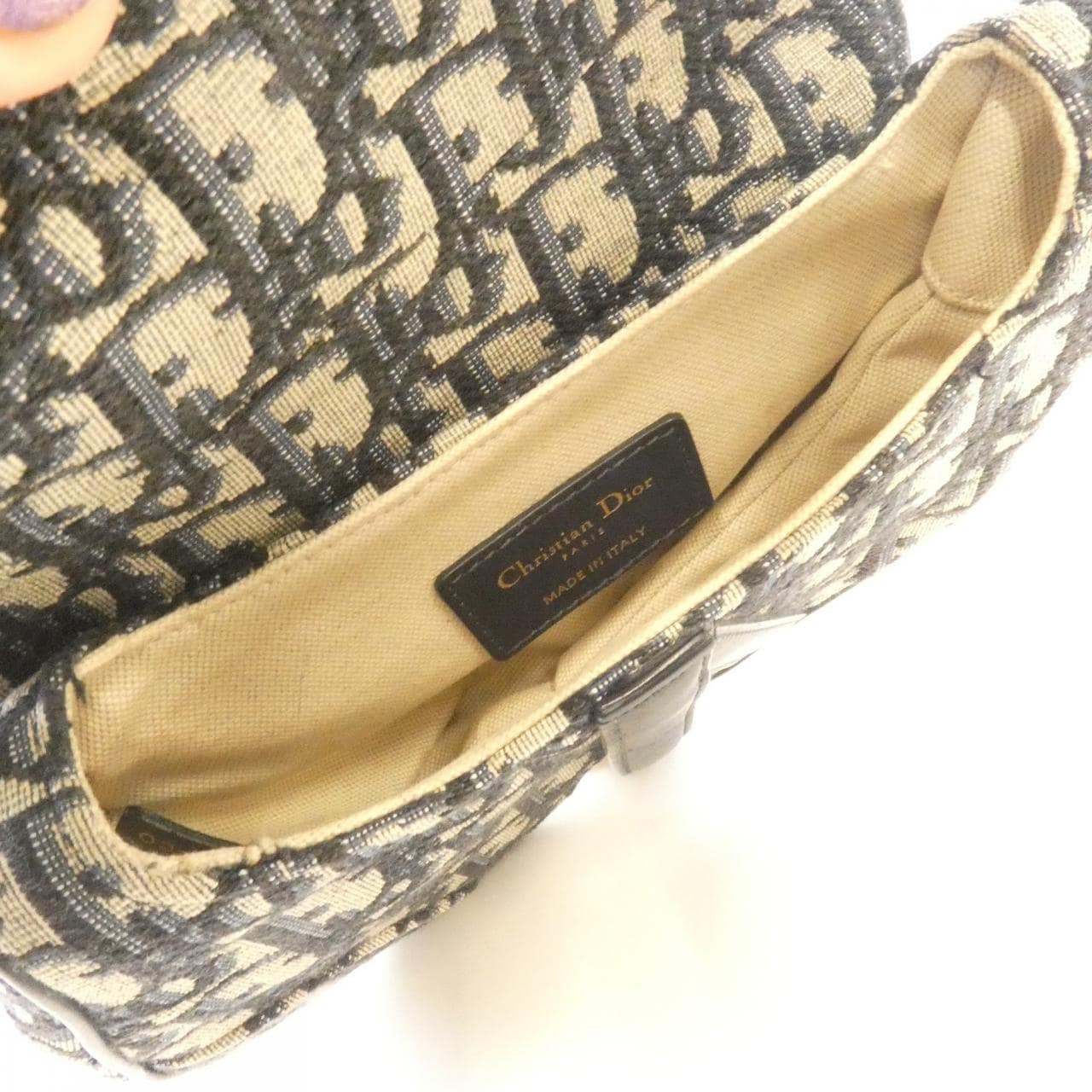 DIOR Saddle M0447CTZQ Bag Canvas 黑色 帆布 中古品A - 縮圖 6