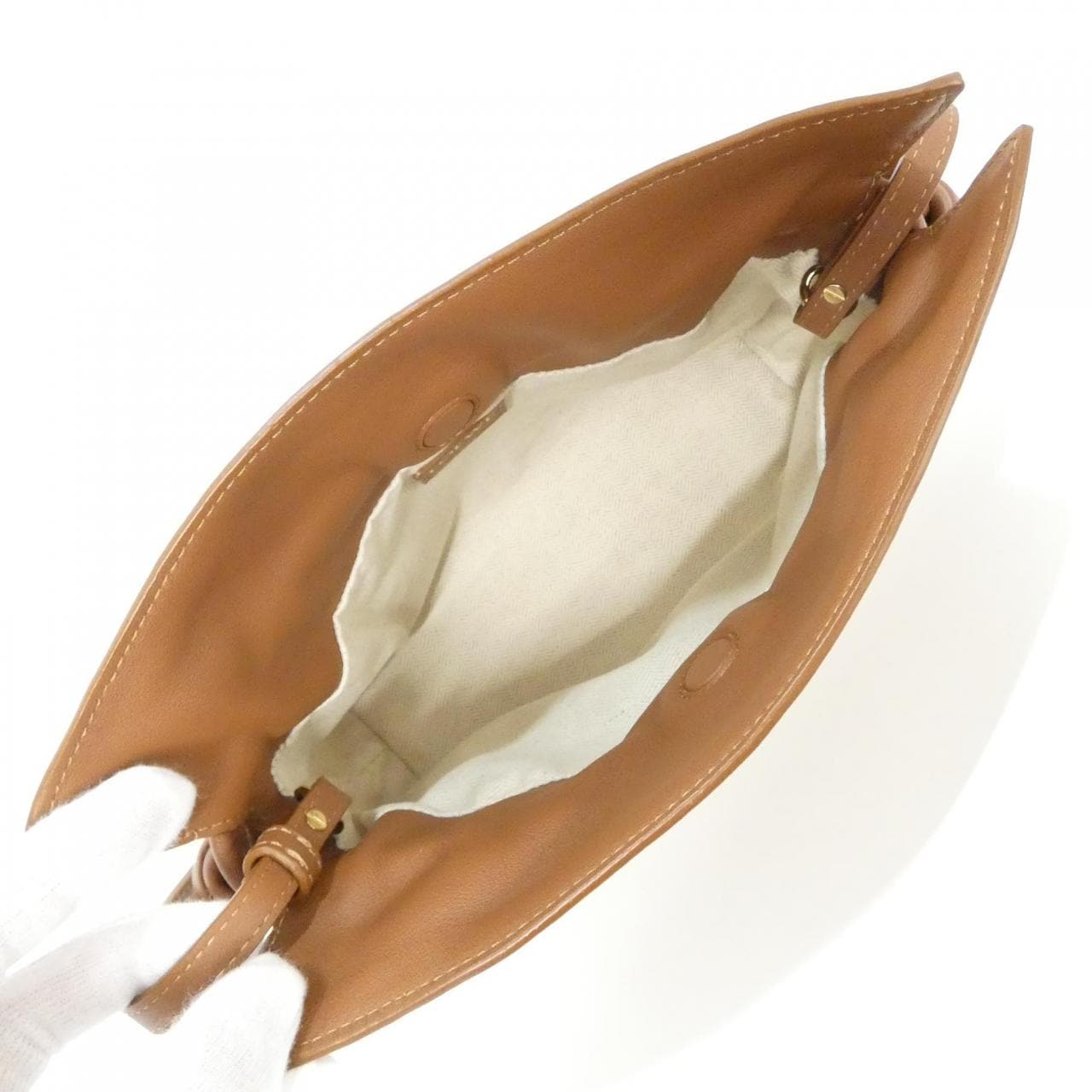 LOEWE Flamenco A411FC2X38 Clutch Canvas 黑色 帆布 中古品A - 縮圖 4