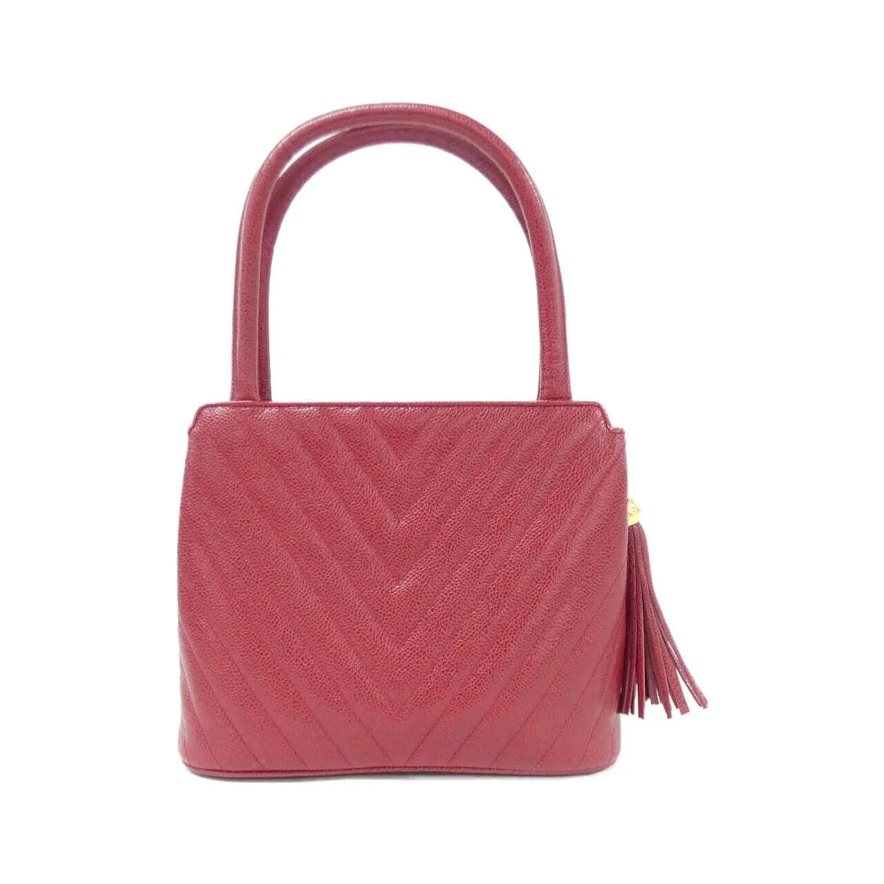 CHANEL Handbag Caviar Leather 紅色 Caviar Leather 中古品A - 縮圖 2