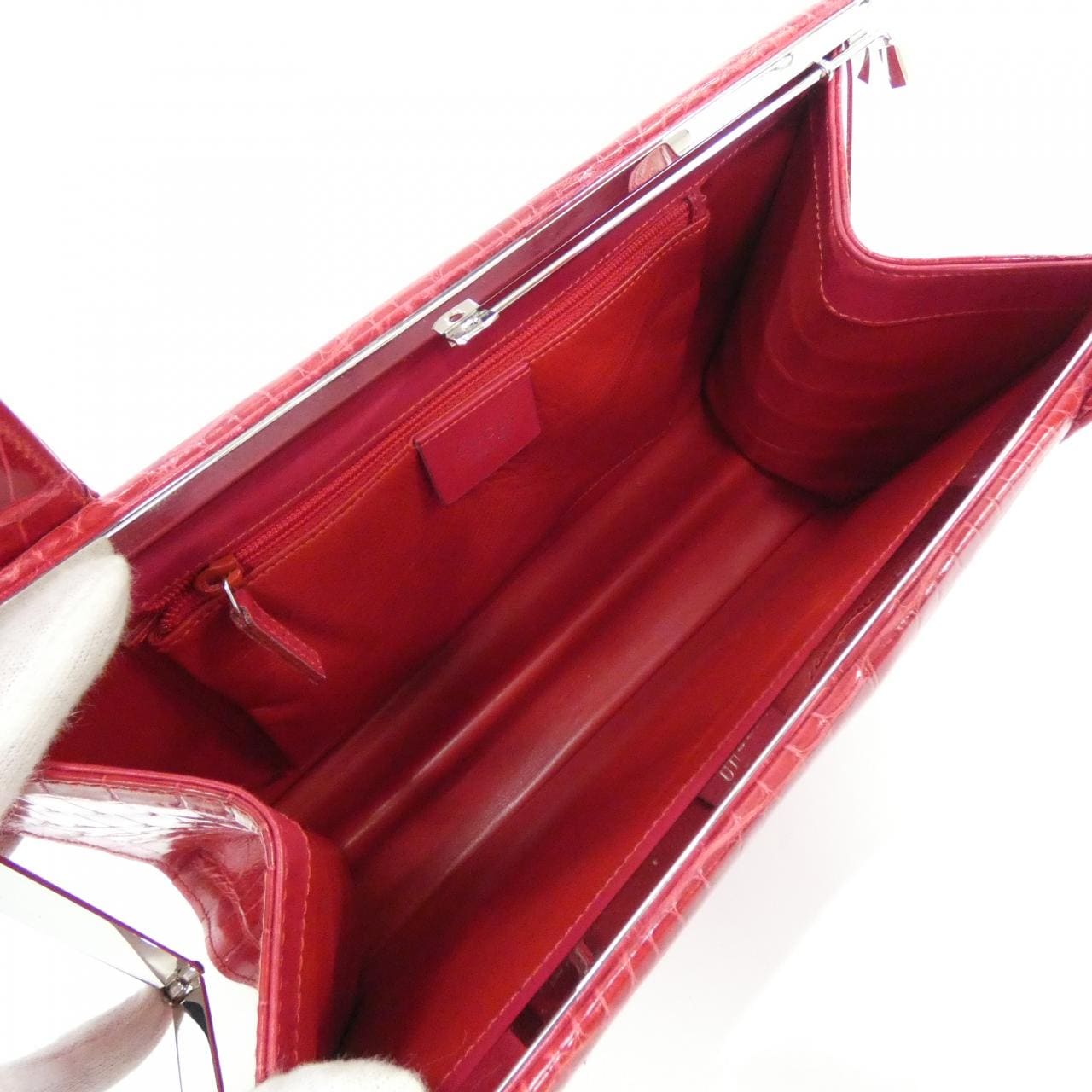 GUCCI 001 3135 Bag Crocodile 紅色 鱷魚皮 中古品A - 縮圖 10