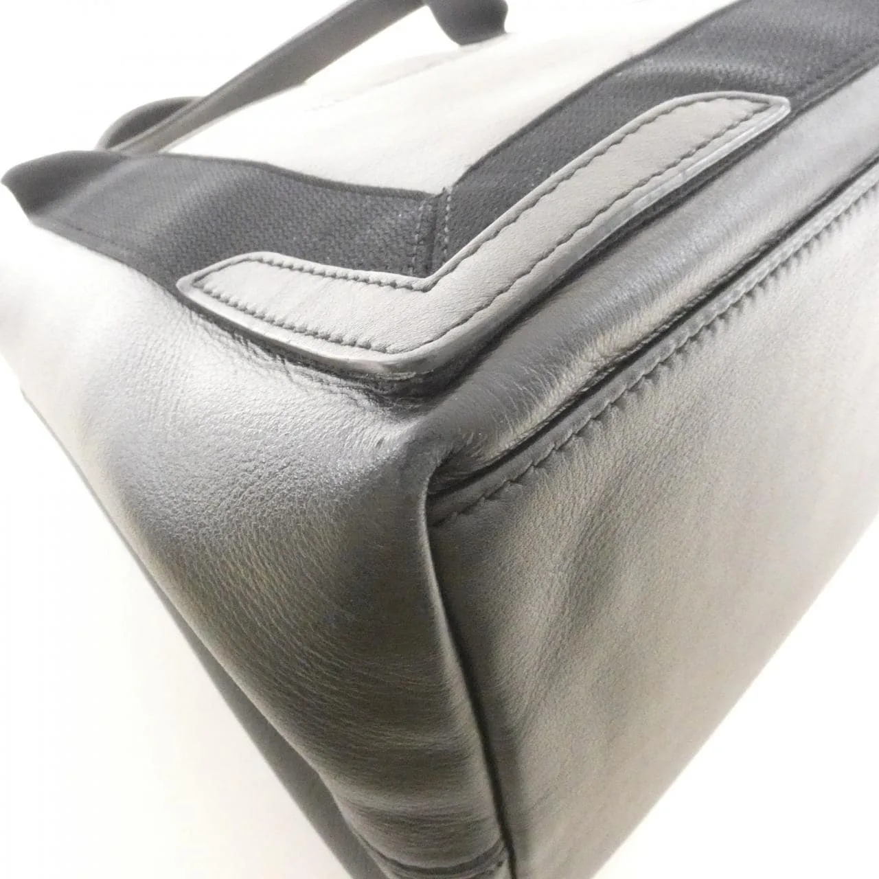 BALENCIAGA 339933 DQP1N 手提包 羊皮 深藍色 羊皮 中古品B - 縮圖 3