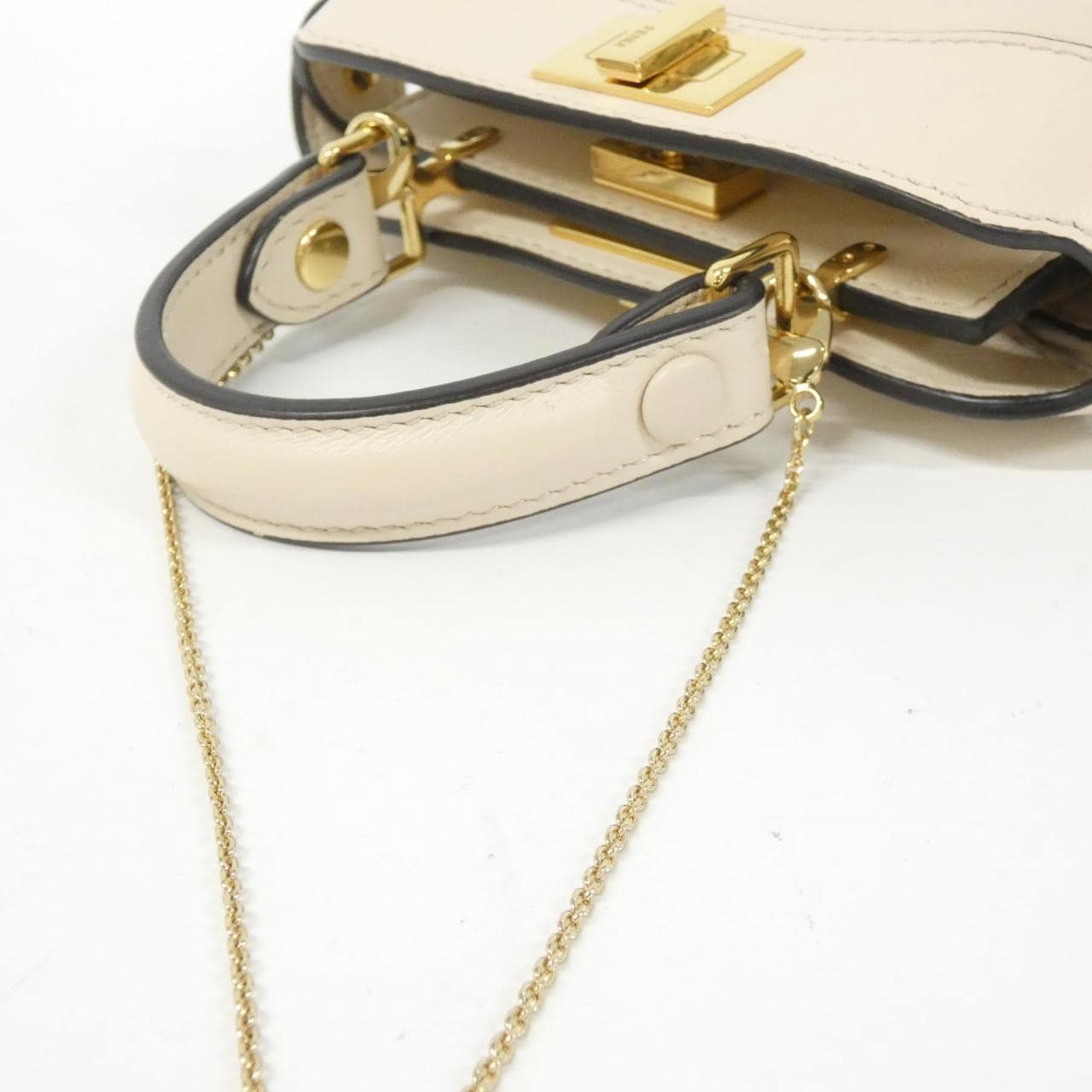 FENDI Peekaboo 7AS294 ABVE Bag Leather 黑色 皮革 中古品A - 縮圖 9