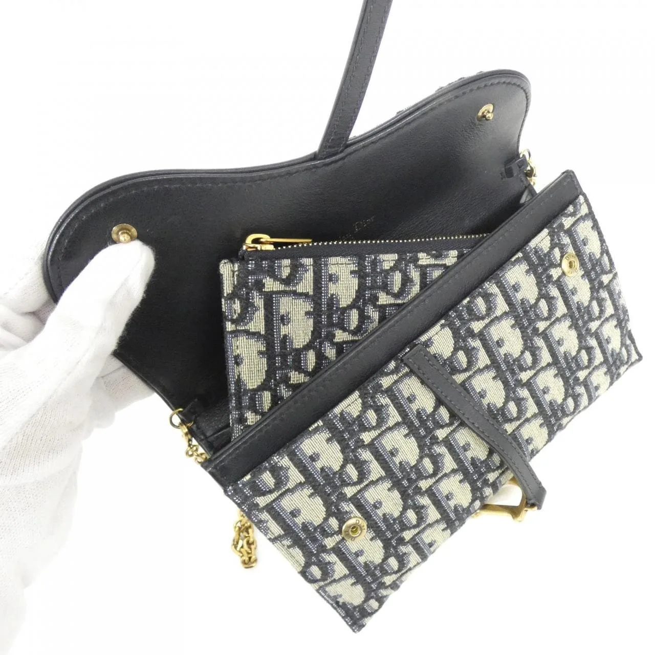 DIOR Saddle S5614CTZQ Wallet Canvas Black Canvas Rank A - Thumbnail 8