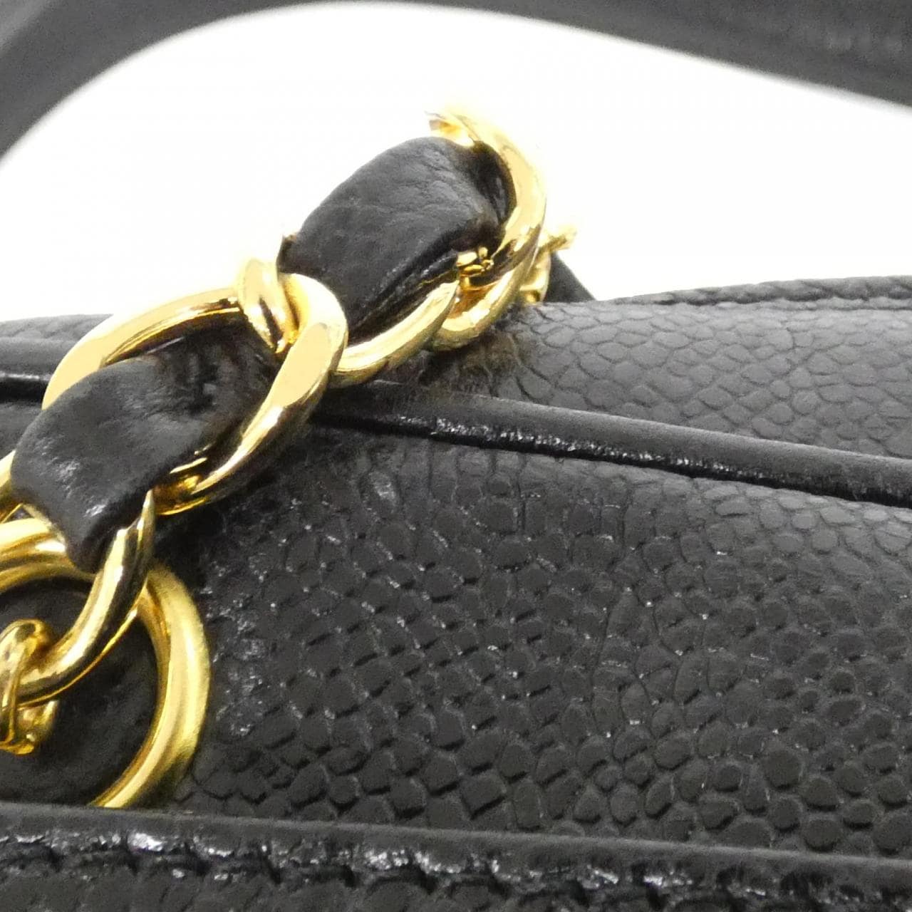 CHANEL Shoulder Caviar Leather 黑色 Caviar Leather 中古品A - 縮圖 3