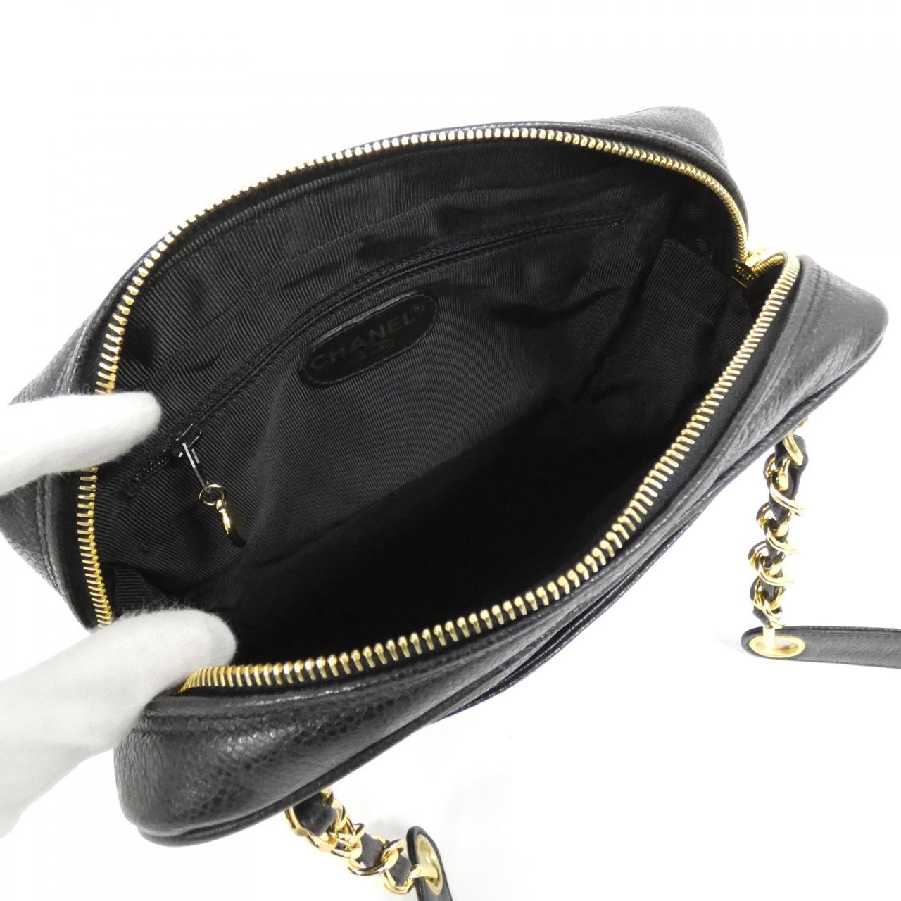 CHANEL Shoulder Caviar Leather 黑色 Caviar Leather 中古品A - 縮圖 7