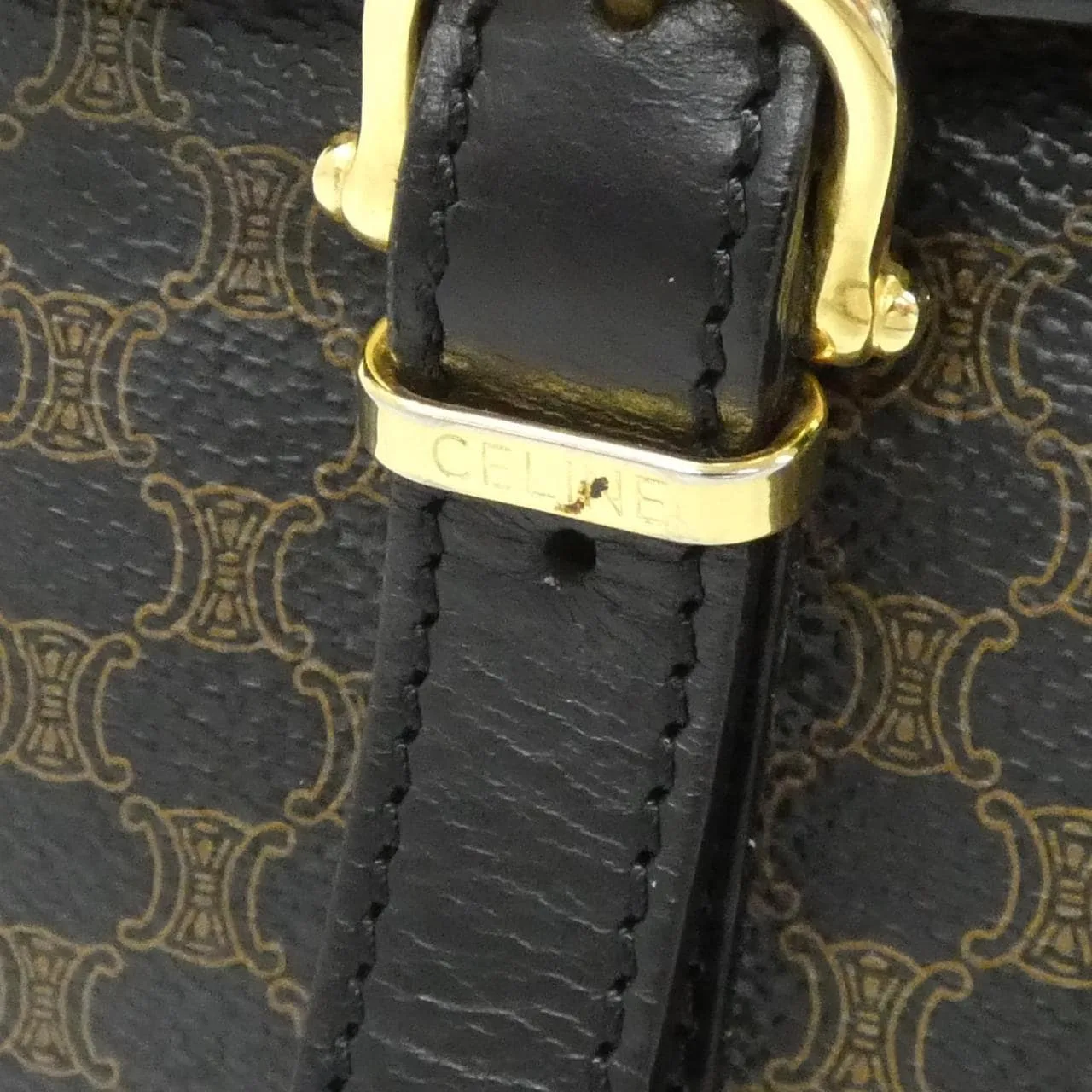 CELINE Handbag Canvas 黑色 帆布 中古品A - 縮圖 5