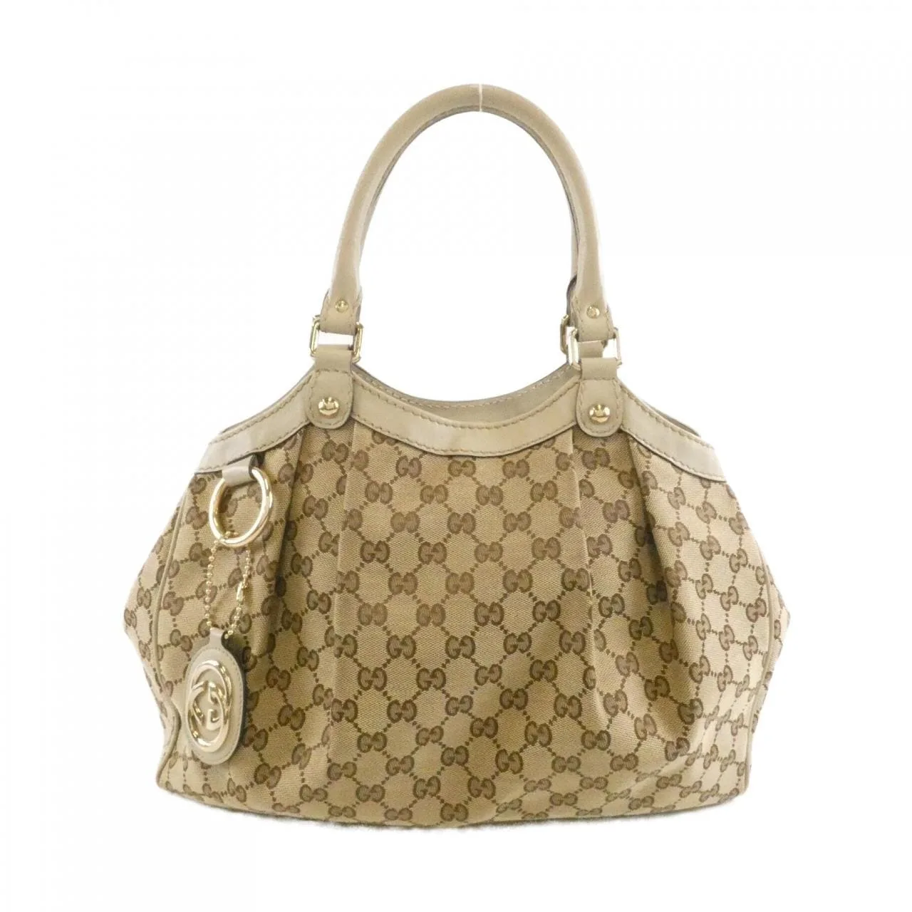 GUCCI 211944 FAFXG Handbag Canvas Beige