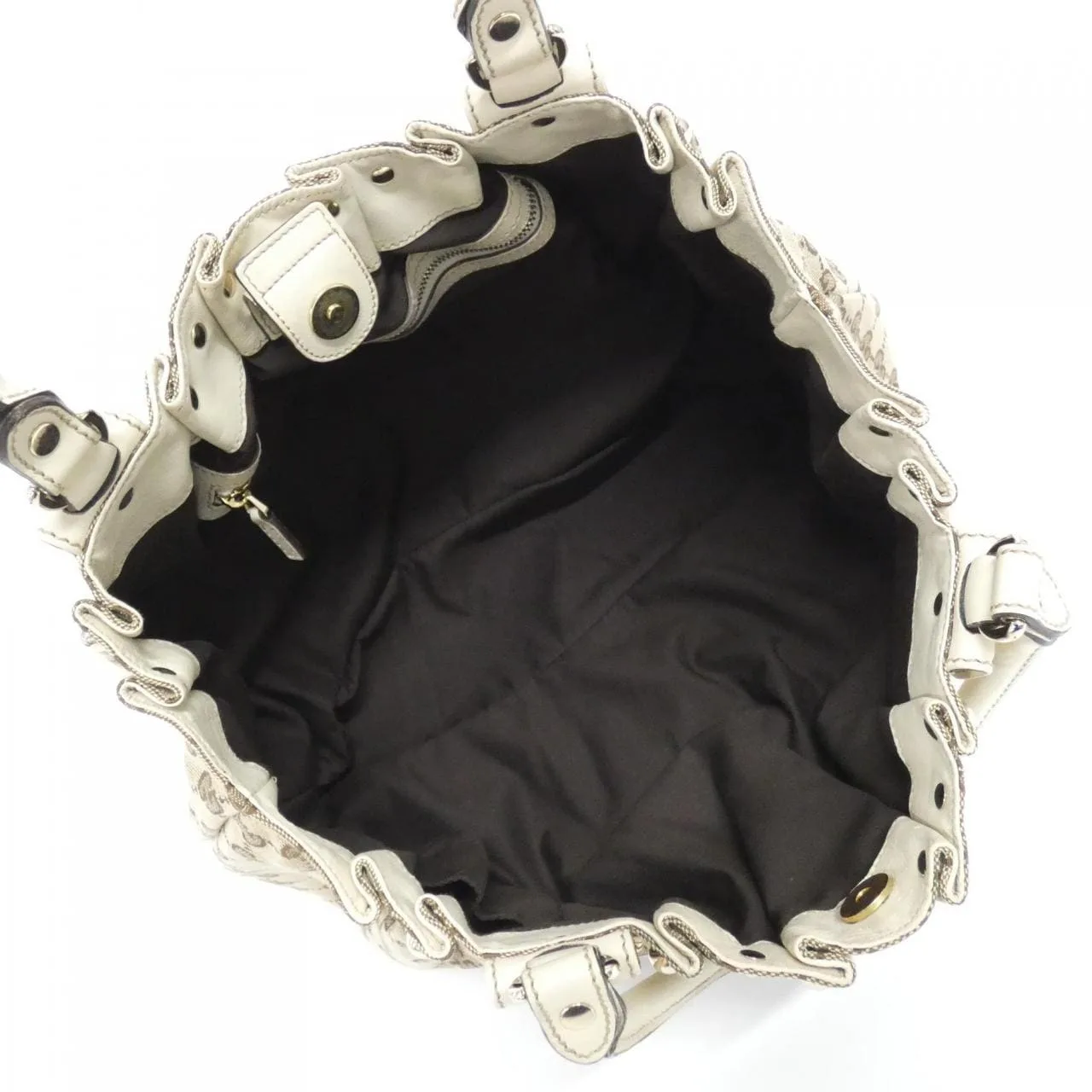 GUCCI 206719 Handbag Canvas 米色 帆布 中古品A - 縮圖 5