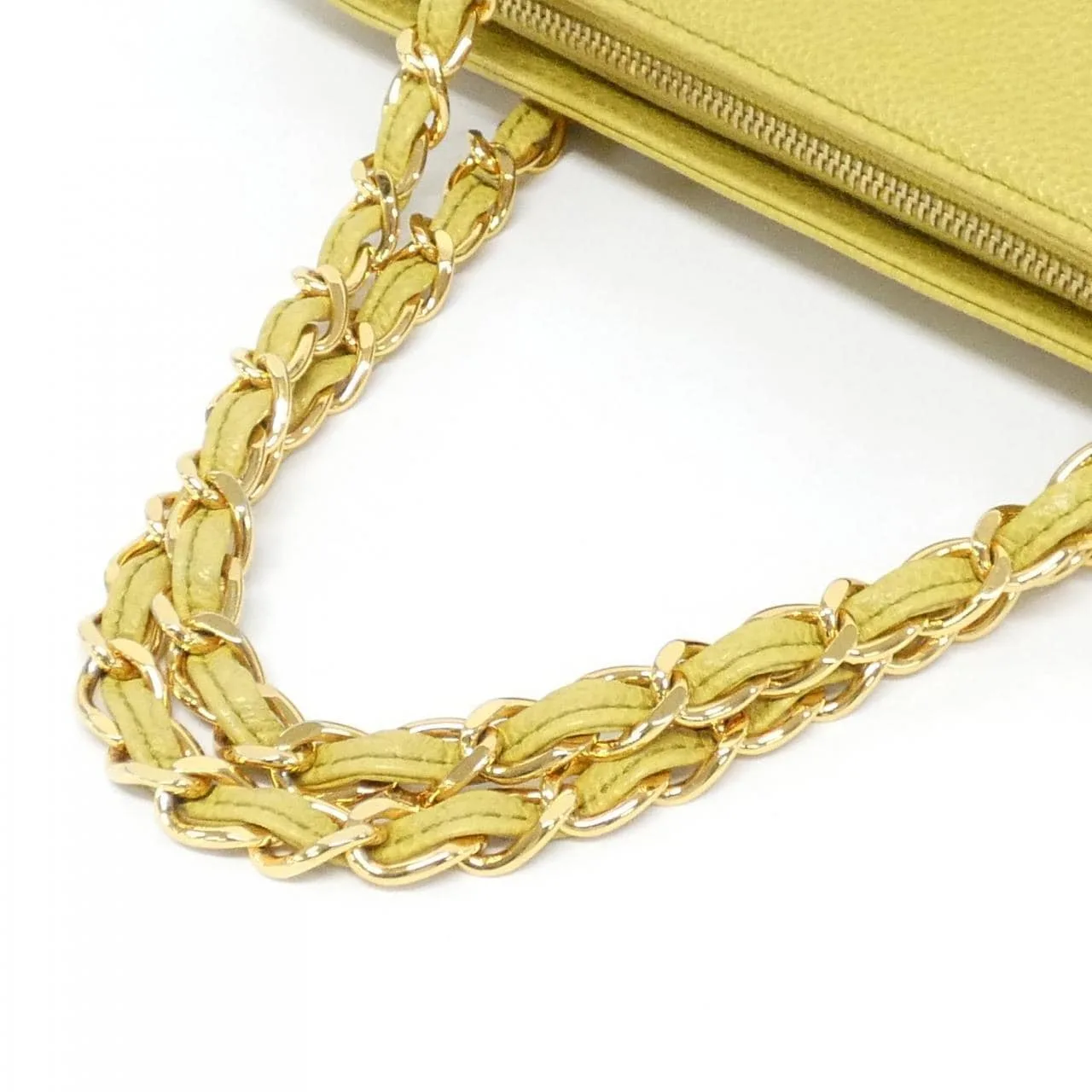 CHANEL 08913 Handbag Grained Calfskin Green Grained Calfskin Rank A - Thumbnail 7