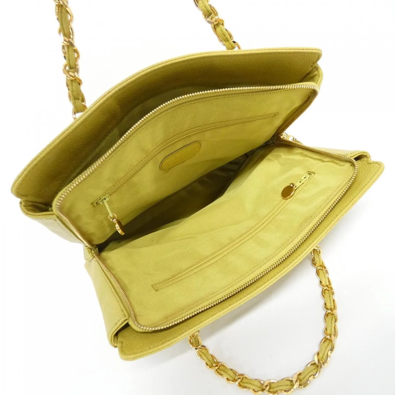 CHANEL 08913 Handbag Grained Calfskin Green Grained Calfskin Rank A - Thumbnail 8