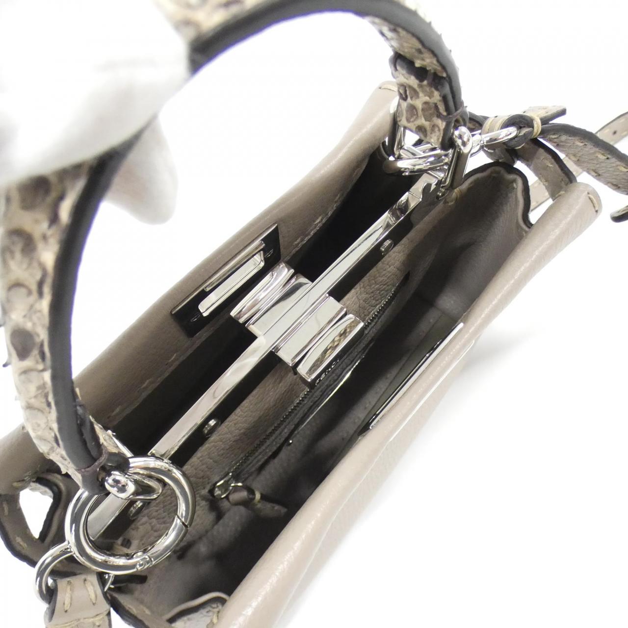 FENDI Peekaboo 8BN244 N8K Bag Python Black Python - Thumbnail 7