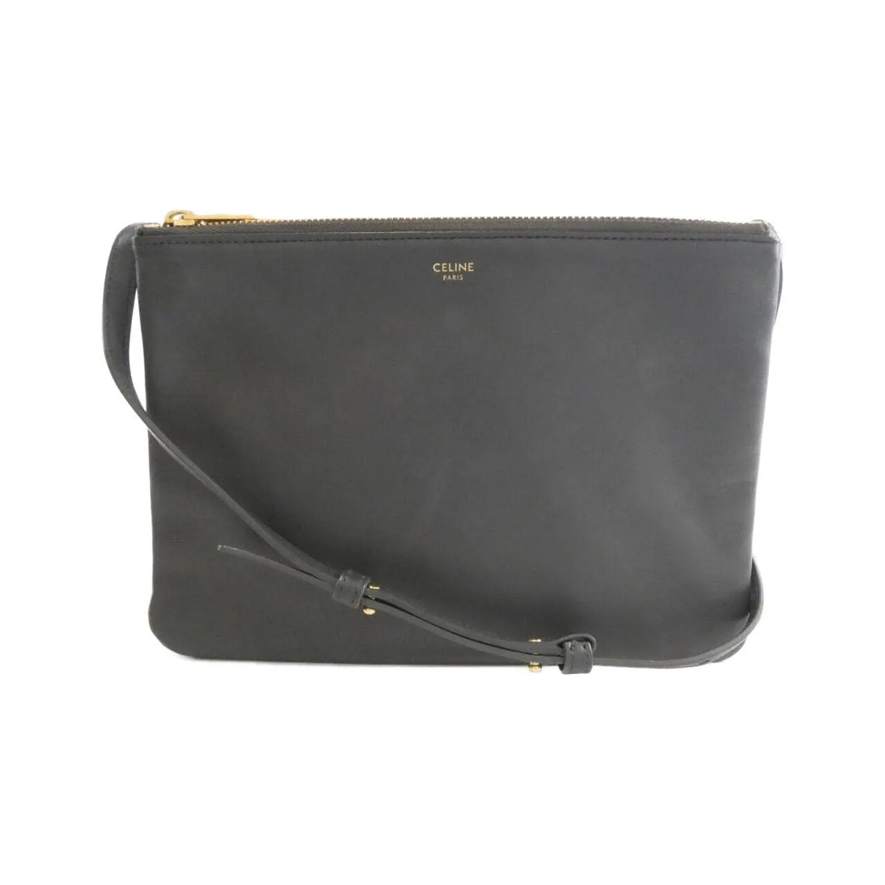 CELINE Triomphe 187613BEB Shoulder Lambskin Black