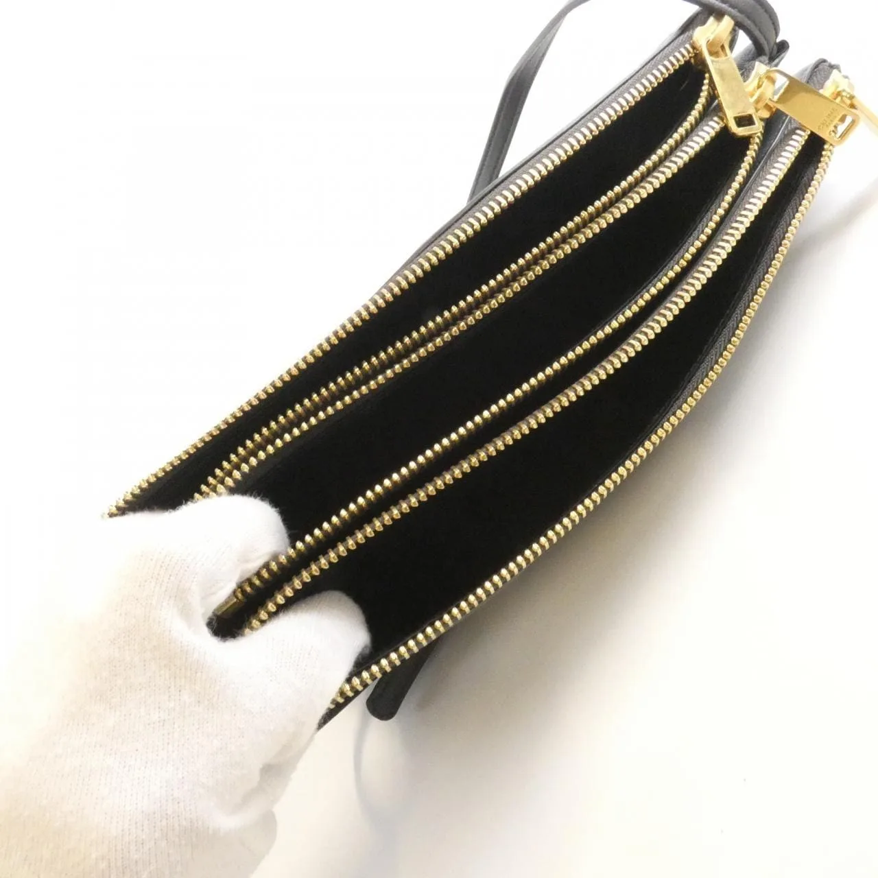 CELINE Triomphe 187613BEB Shoulder Lambskin 黑色 羊皮 中古品B - 縮圖 6