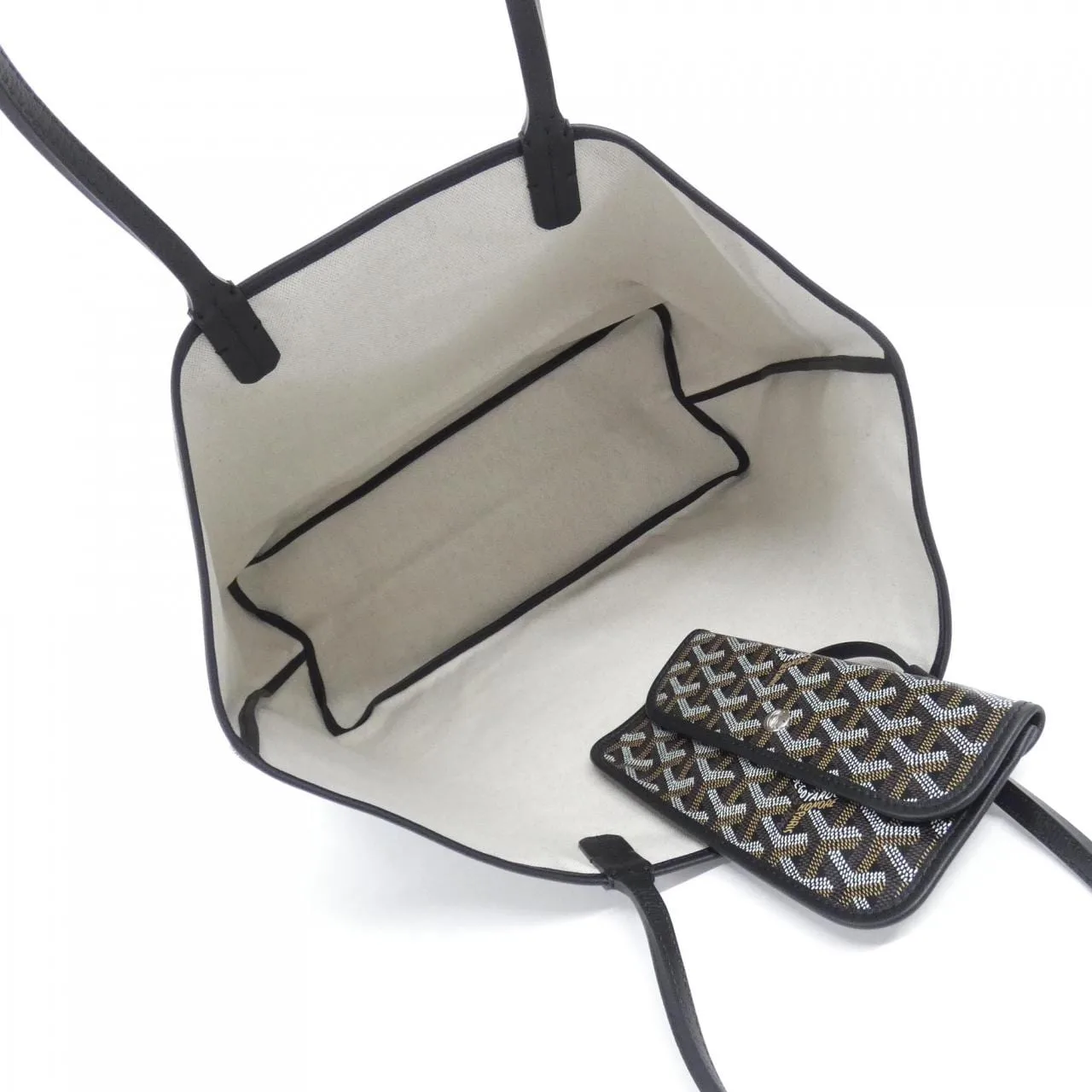 GOYARD Saint Louis AMA LOUIS PM Tote Canvas 黑色 帆布 中古品A - 縮圖 5