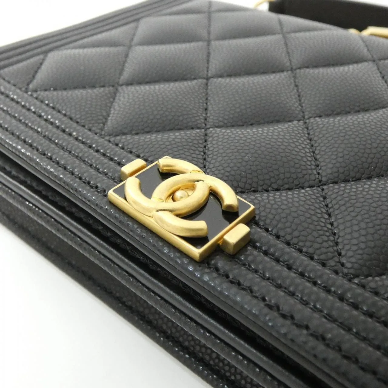 CHANEL Boy Chanel AP3558 Wallet Grained Calfskin 黑色 荔枝紋牛皮 中古品A - 縮圖 4