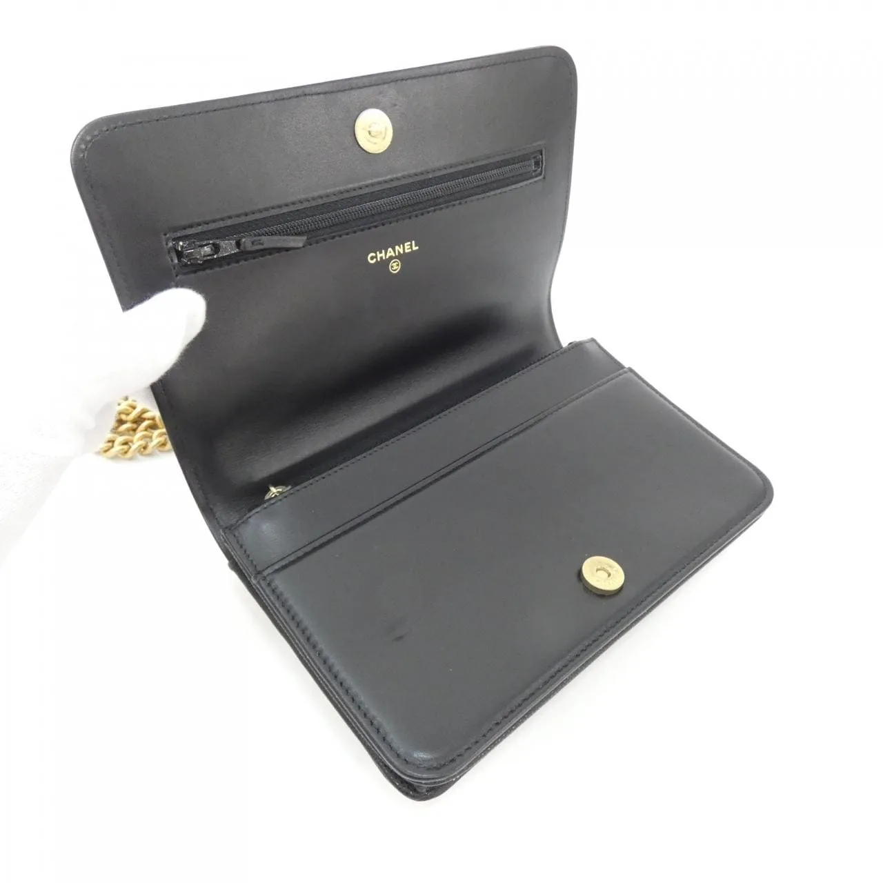 CHANEL Boy Chanel AP3558 Wallet Grained Calfskin 黑色 荔枝紋牛皮 中古品A - 縮圖 7