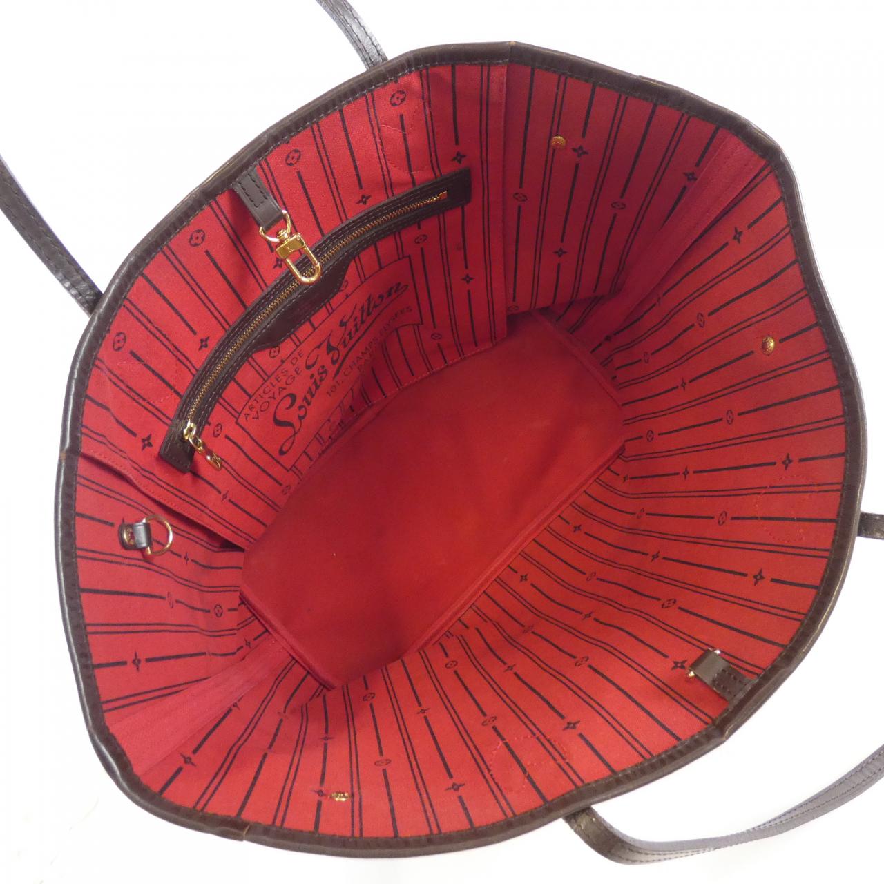 LOUIS VUITTON Neverfull N51105 Bag Damier 黑色 Damier 中古品B - 縮圖 8