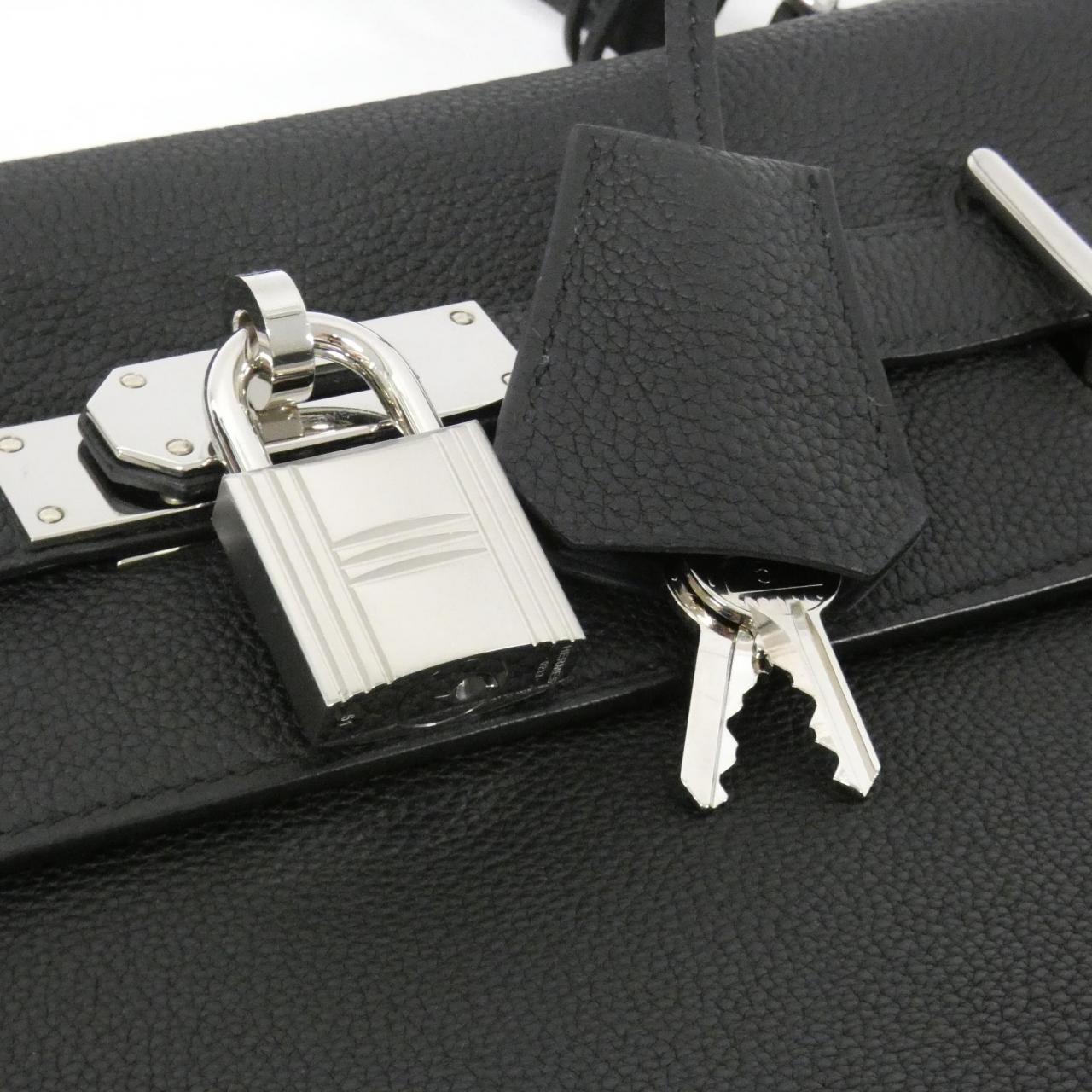 HERMES HERMÈS Kelly 084689CK Bag Togo Black Togo Leather - Thumbnail 4