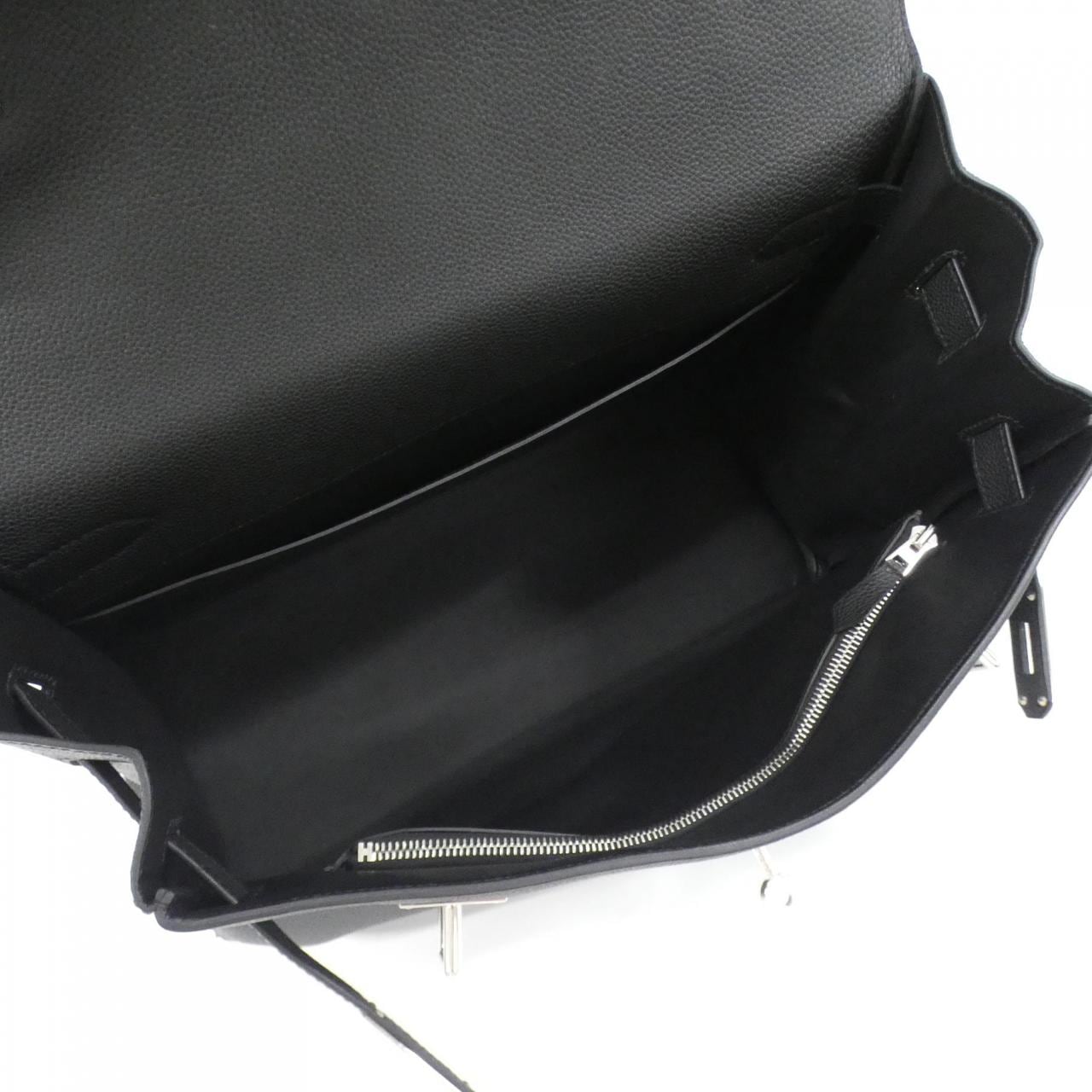 HERMES HERMÈS Kelly 084689CK Bag Togo Black Togo Leather - Thumbnail 6