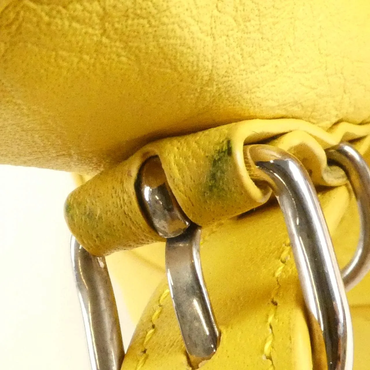 BALENCIAGA 312186 Handbag Leather 黃色 皮革 中古品A - 縮圖 6