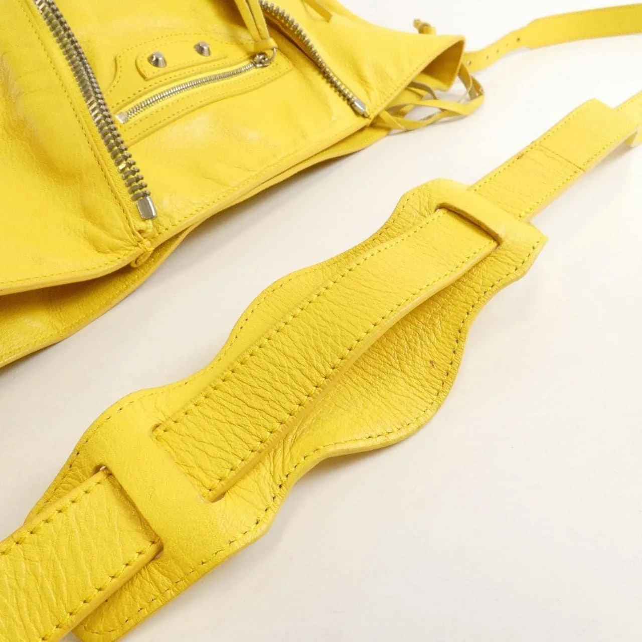 BALENCIAGA 312186 Handbag Leather 黃色 皮革 中古品A - 縮圖 7