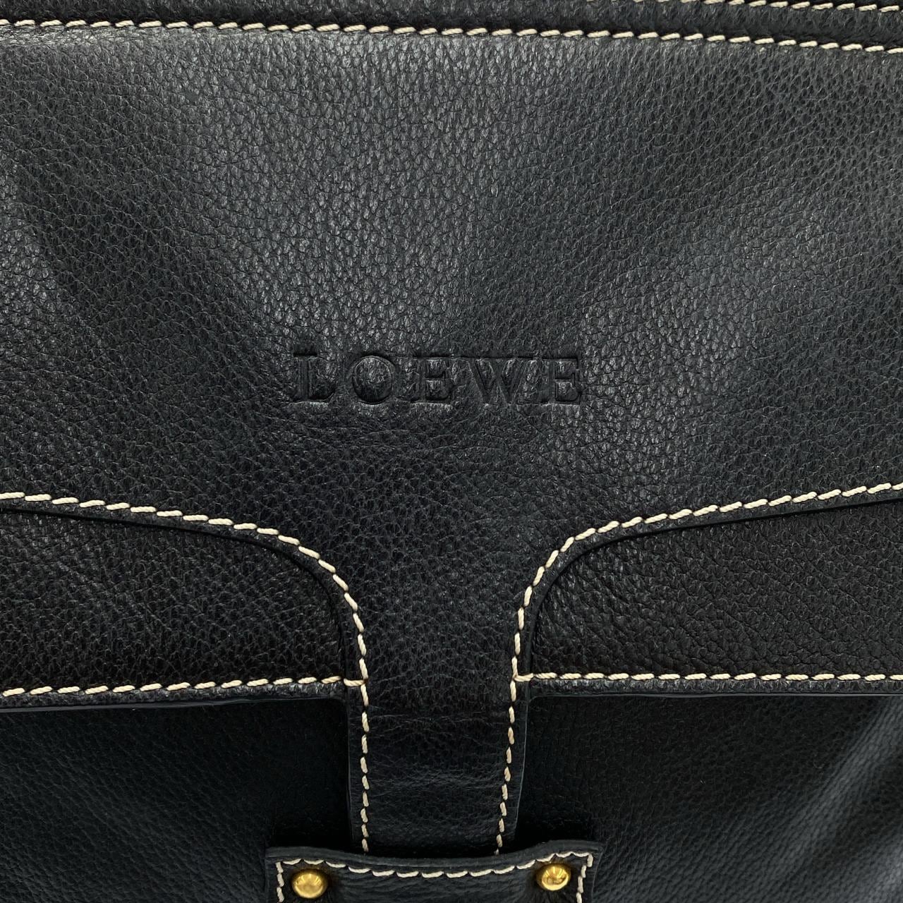 LOEWE Handbag Leather 黑色 皮革 中古品A - 縮圖 5