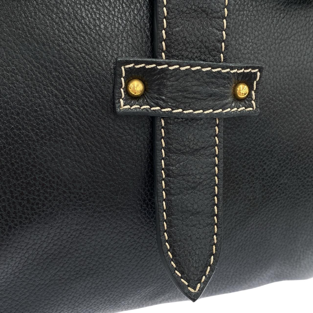 LOEWE Handbag Leather 黑色 皮革 中古品A - 縮圖 6