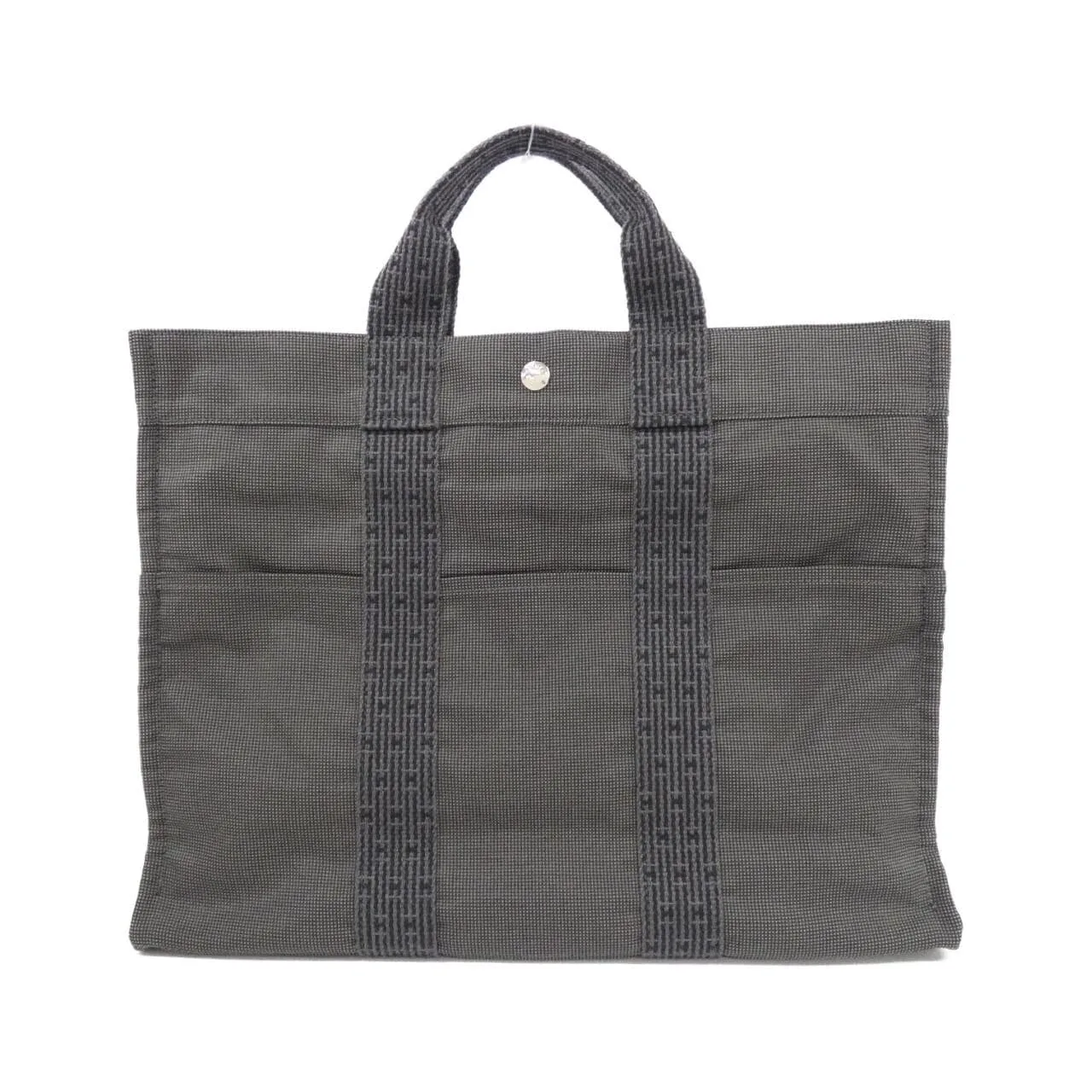 HERMES 100951M Tote Canvas Black