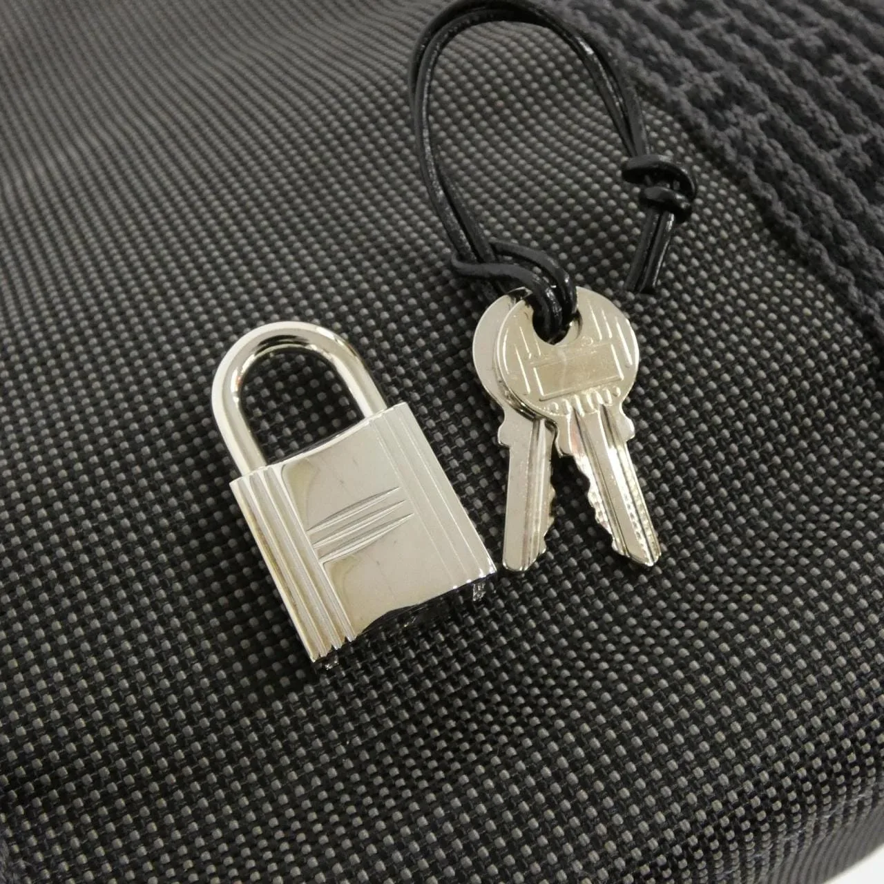 HERMES 100951M Tote Canvas 黑色 帆布 中古品A - 縮圖 6