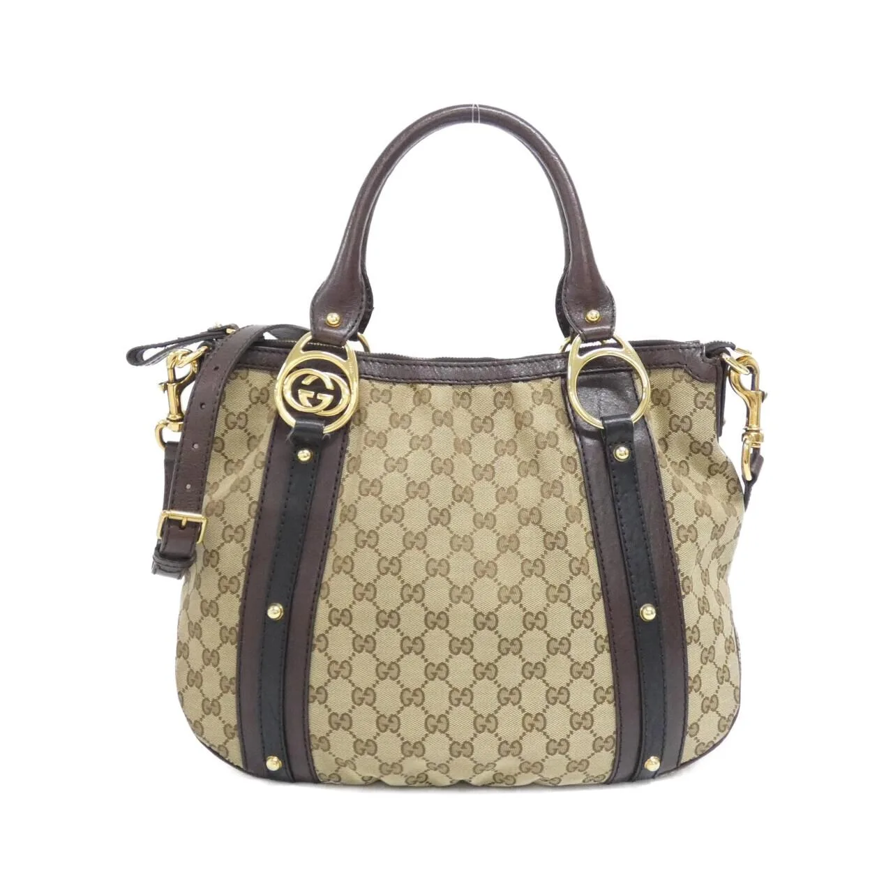 GUCCI 246391 Handbag Canvas Beige