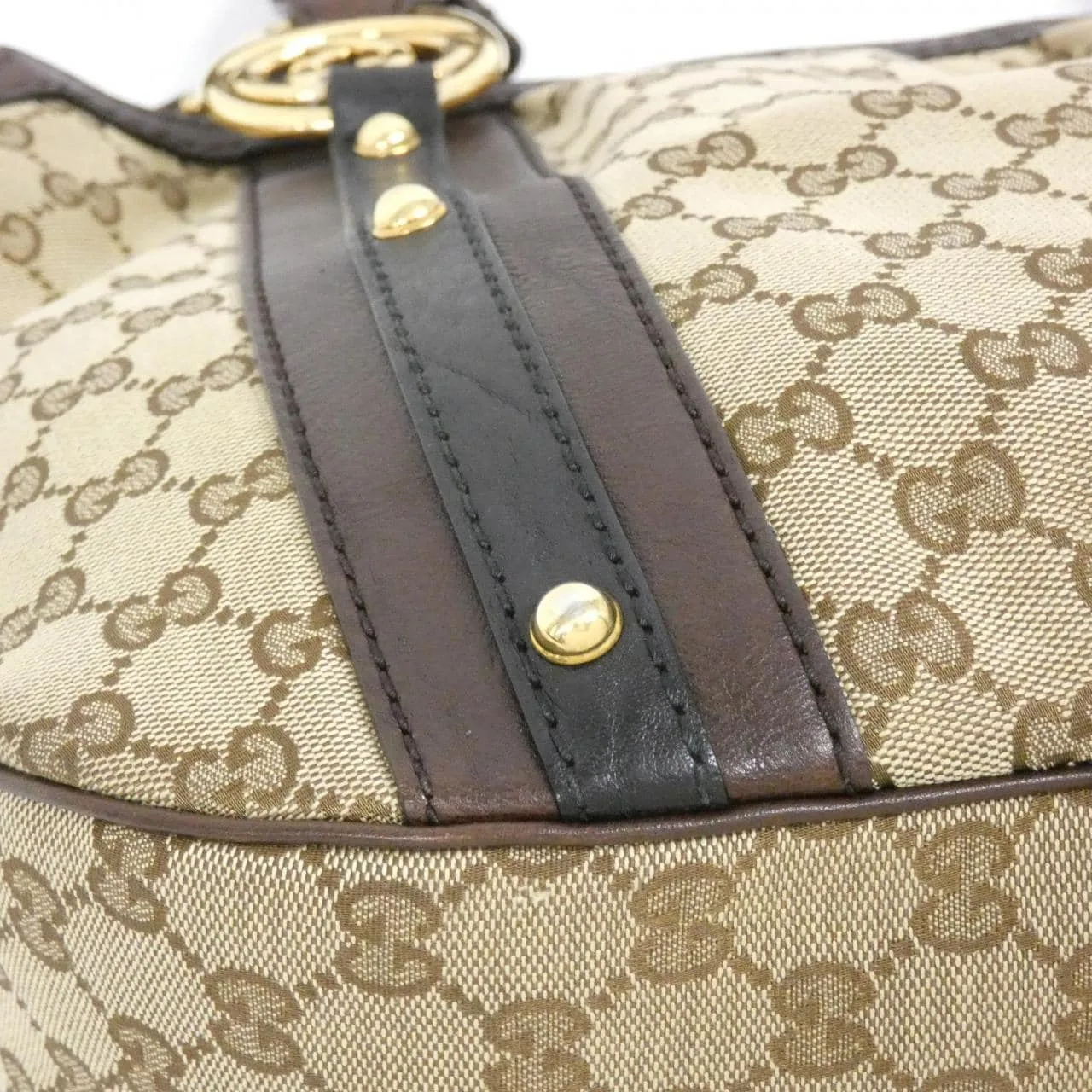 GUCCI 246391 Handbag Canvas 米色 帆布 中古品A - 縮圖 3